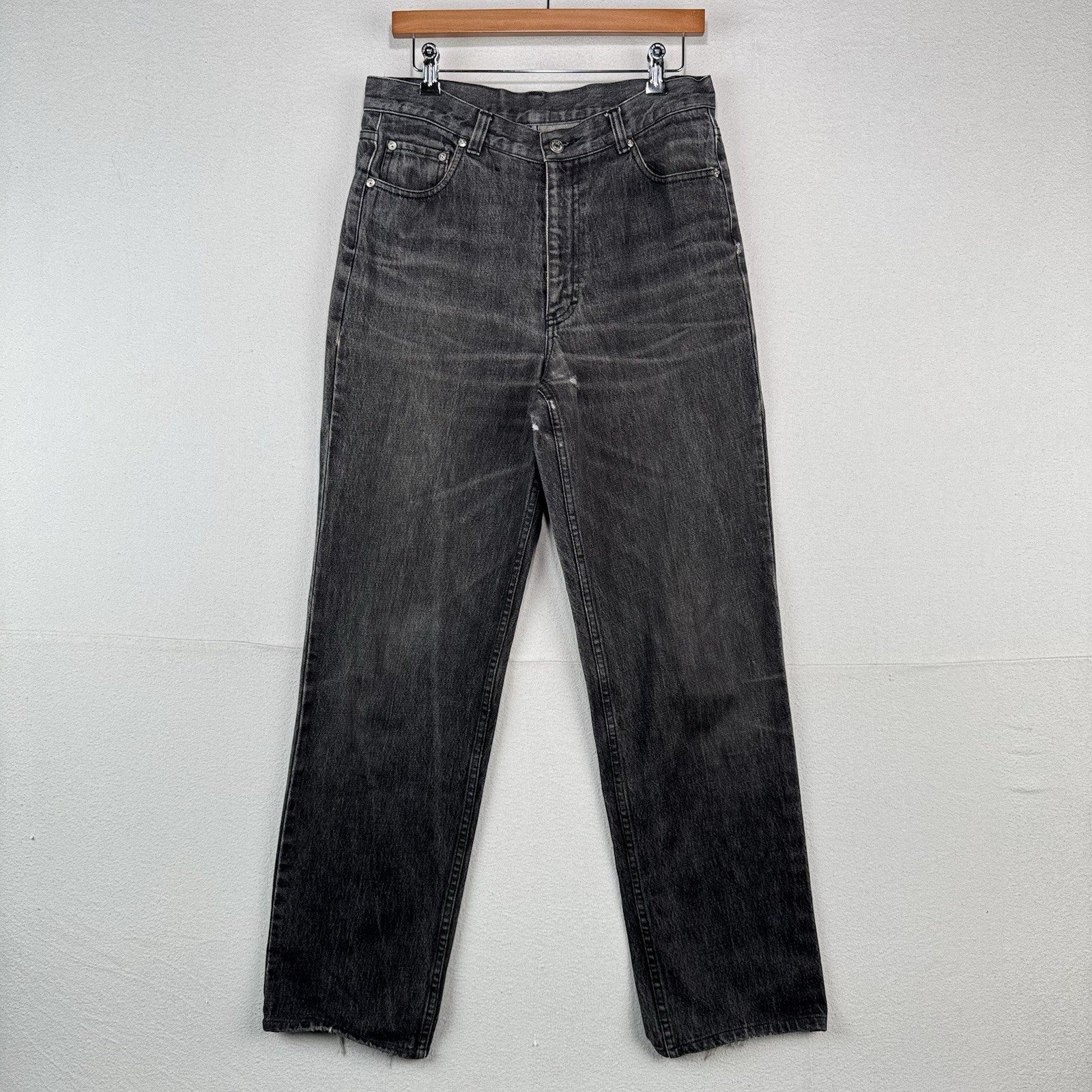 80’s Vtg Lauren Ralph Lauren Womens 30x31 Black Denim Jeans Made USA *Distressed
