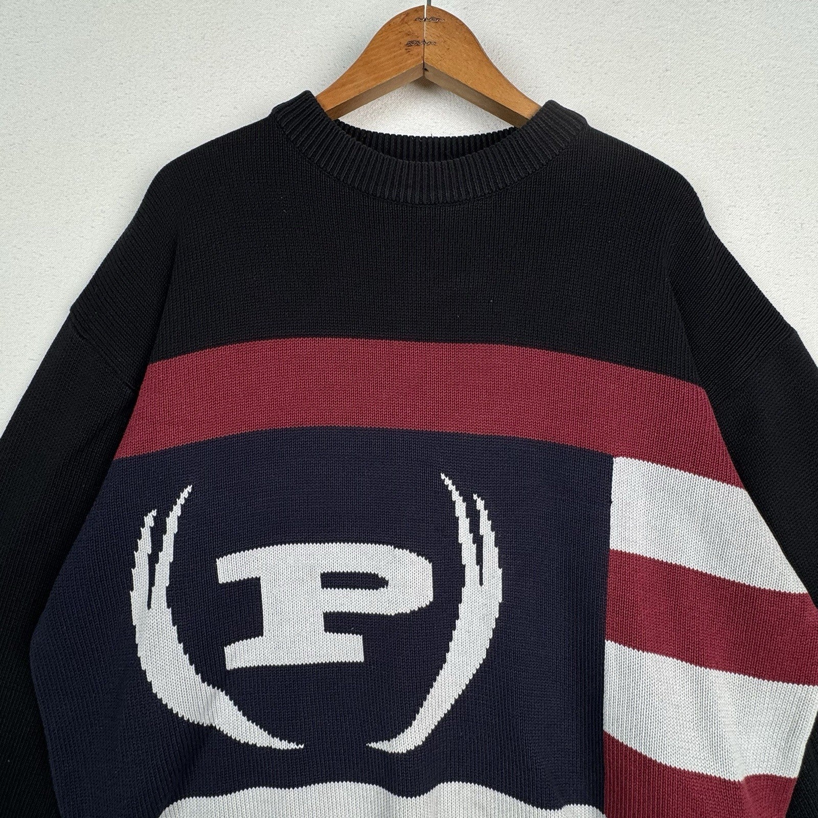 Vintage Phat Farm Crewneck Pullover Sweater Size 2XL Y2K Black Gray Red