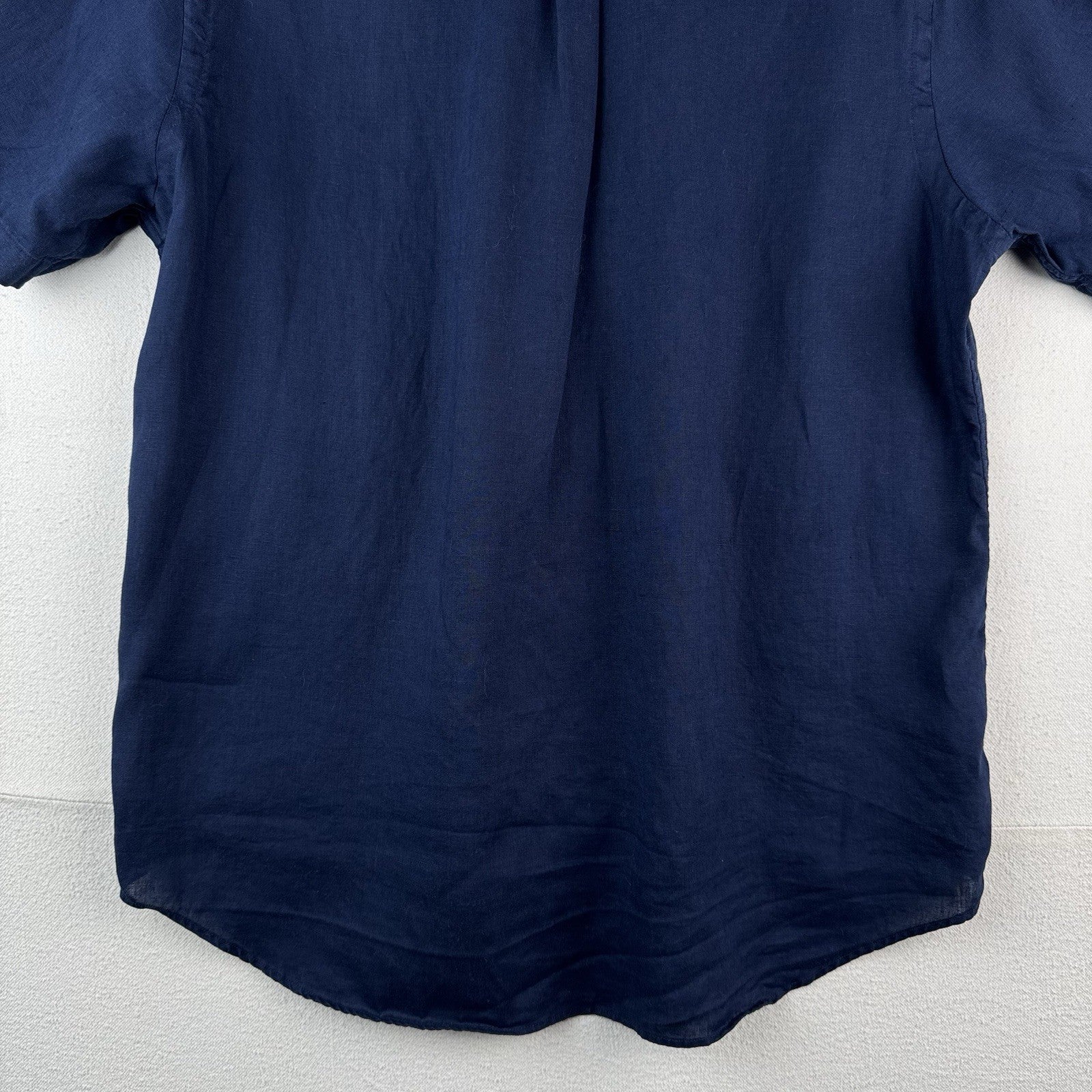 Polo Ralph Lauren Blue Men’s Large Linen Button Up Shirt Short Sleeve