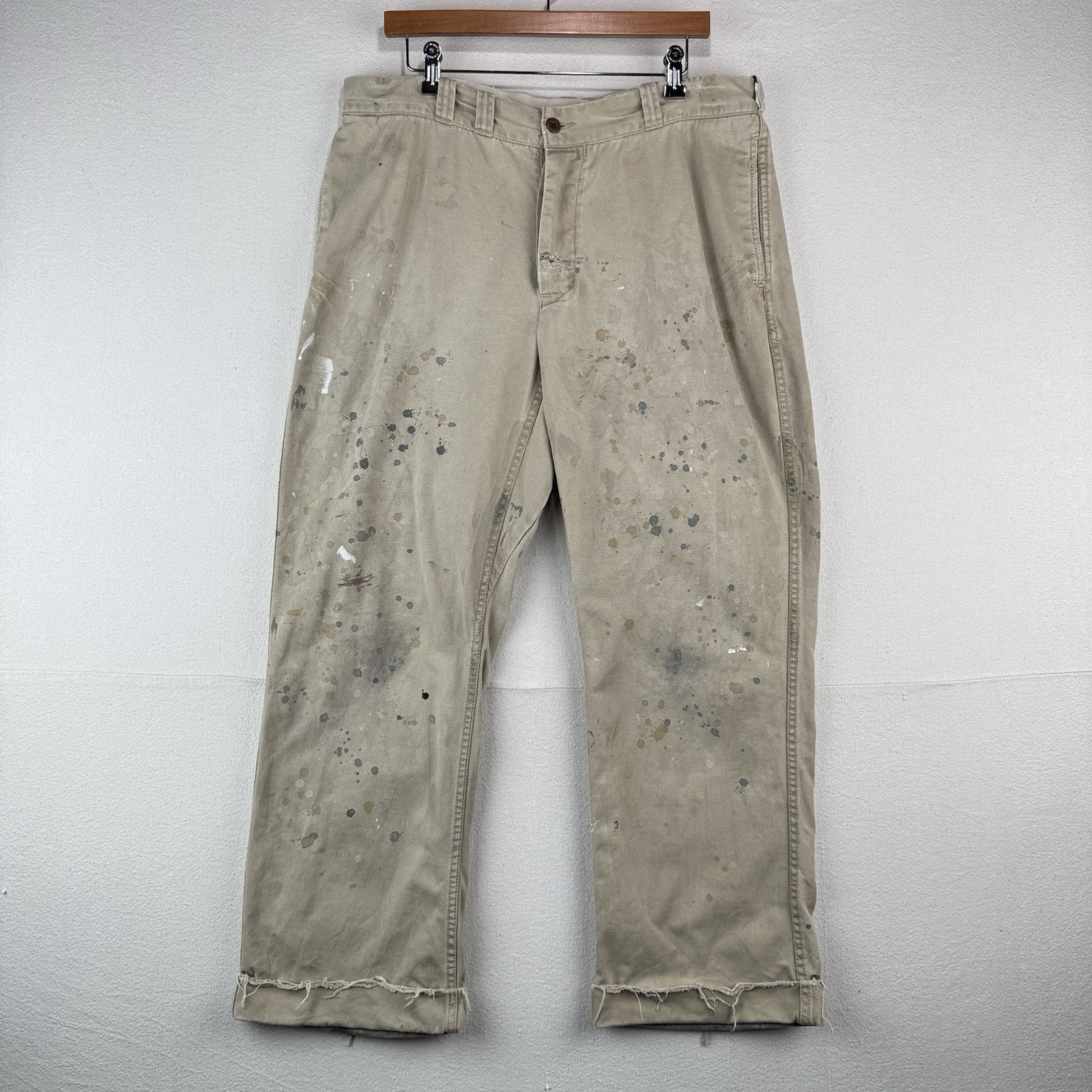 Polo Ralph Lauren Pollack Paint Splatter Distressed Buckle Back Chino Pant 36x30
