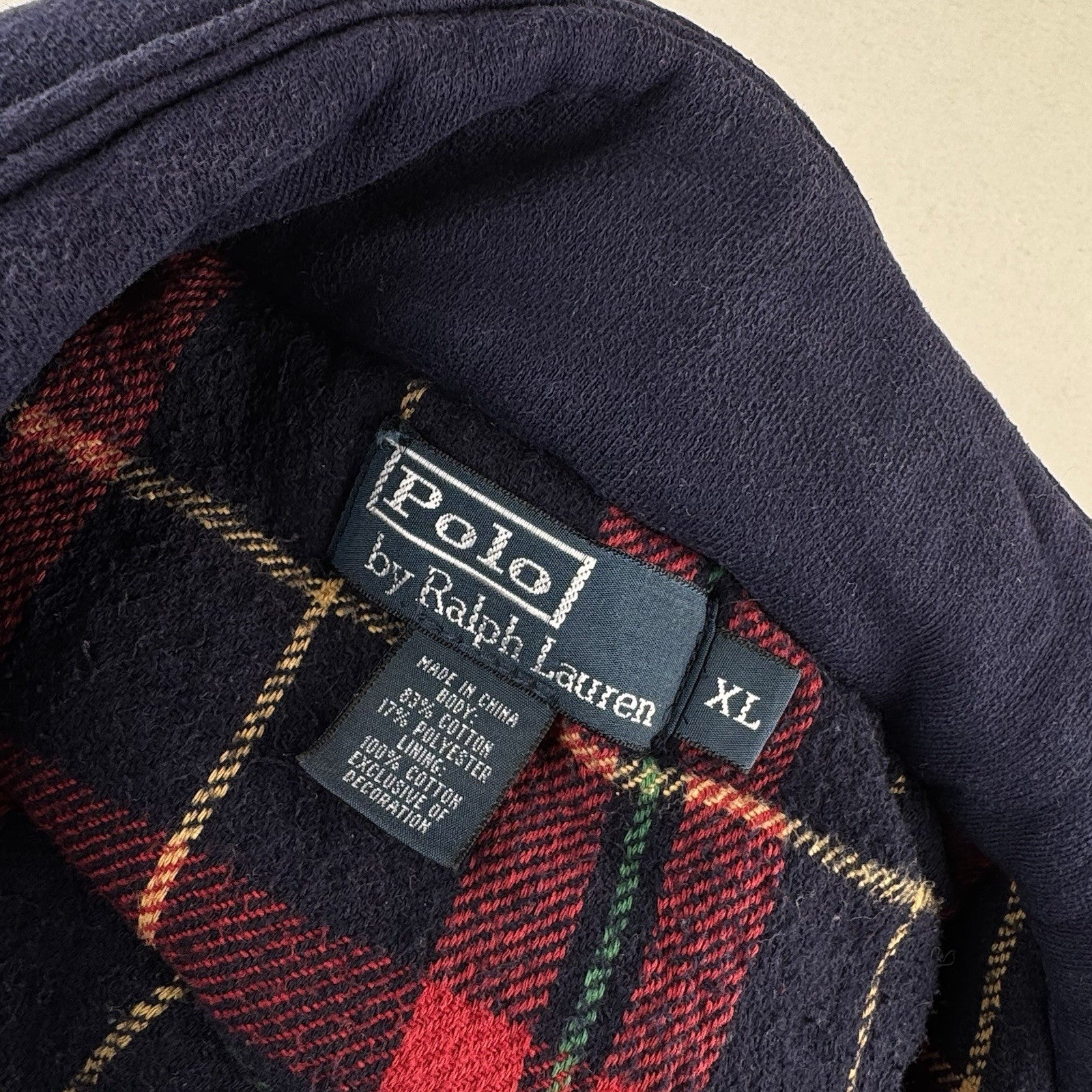 90’s Vintage Polo Ralph Lauren Mens XL Cotton Puffer Vest Jacket Navy Blue *Read