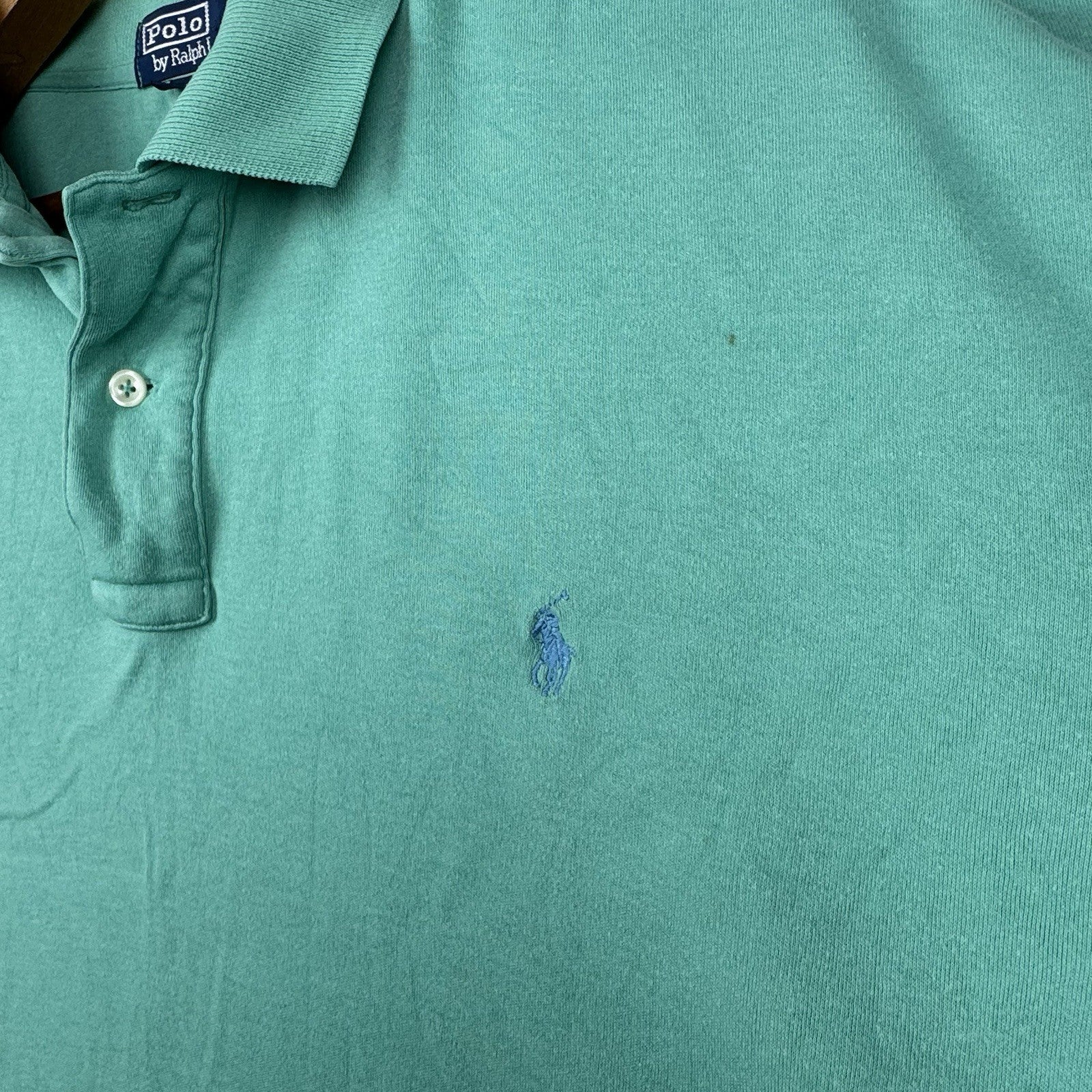 Vintage Polo Ralph Lauren Polo Shirt Mens Large L Teal Green Short Sleeve