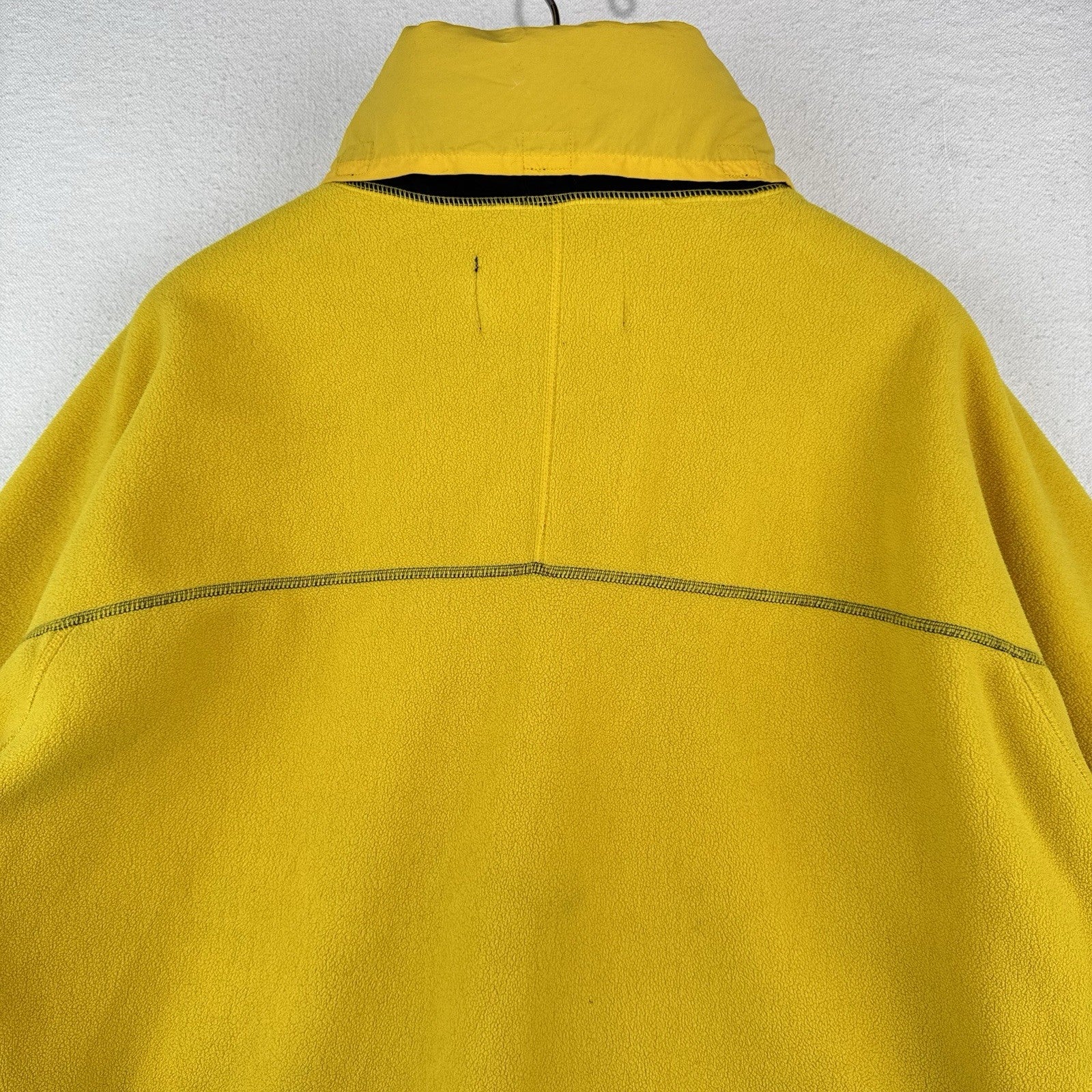 90’s Vtg Polo Sport Ralph Lauren Yellow Fleece Full Zip Jacket Mens XL Hood