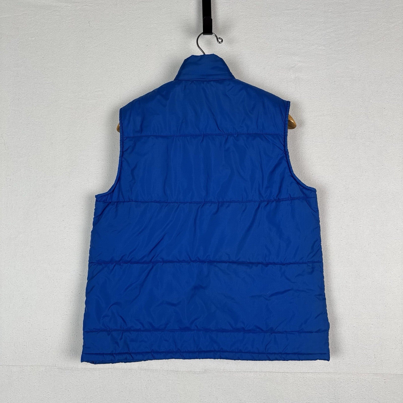 70’s Vintage Wedgefield Puffer Vest Snap Front Size Medium Blue