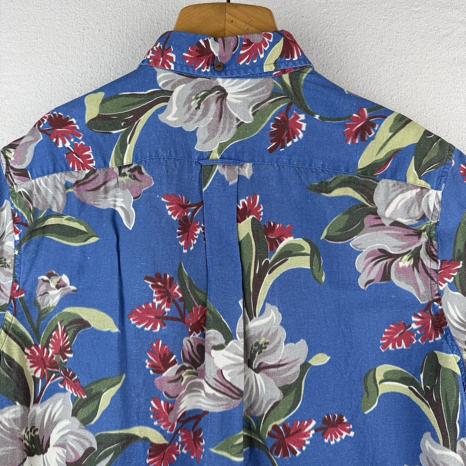 Vintage Ralph Lauren Men’s L Linen Custom Fit SS Tropical Pullover Polo Shirt