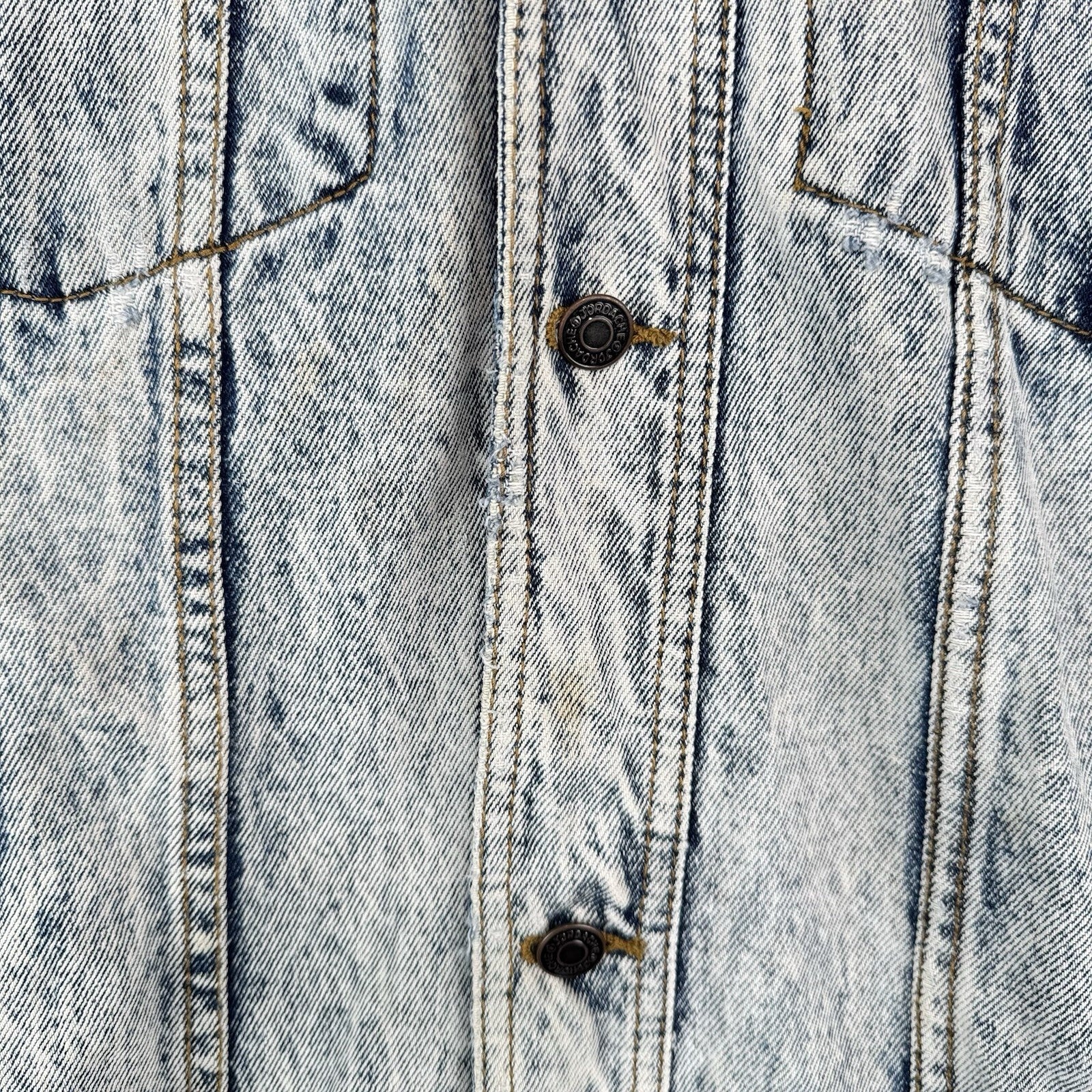 80s Vtg Jordache Acid Wash Light Blue Denim Jacket Long 3/4" Sleeve Women's S