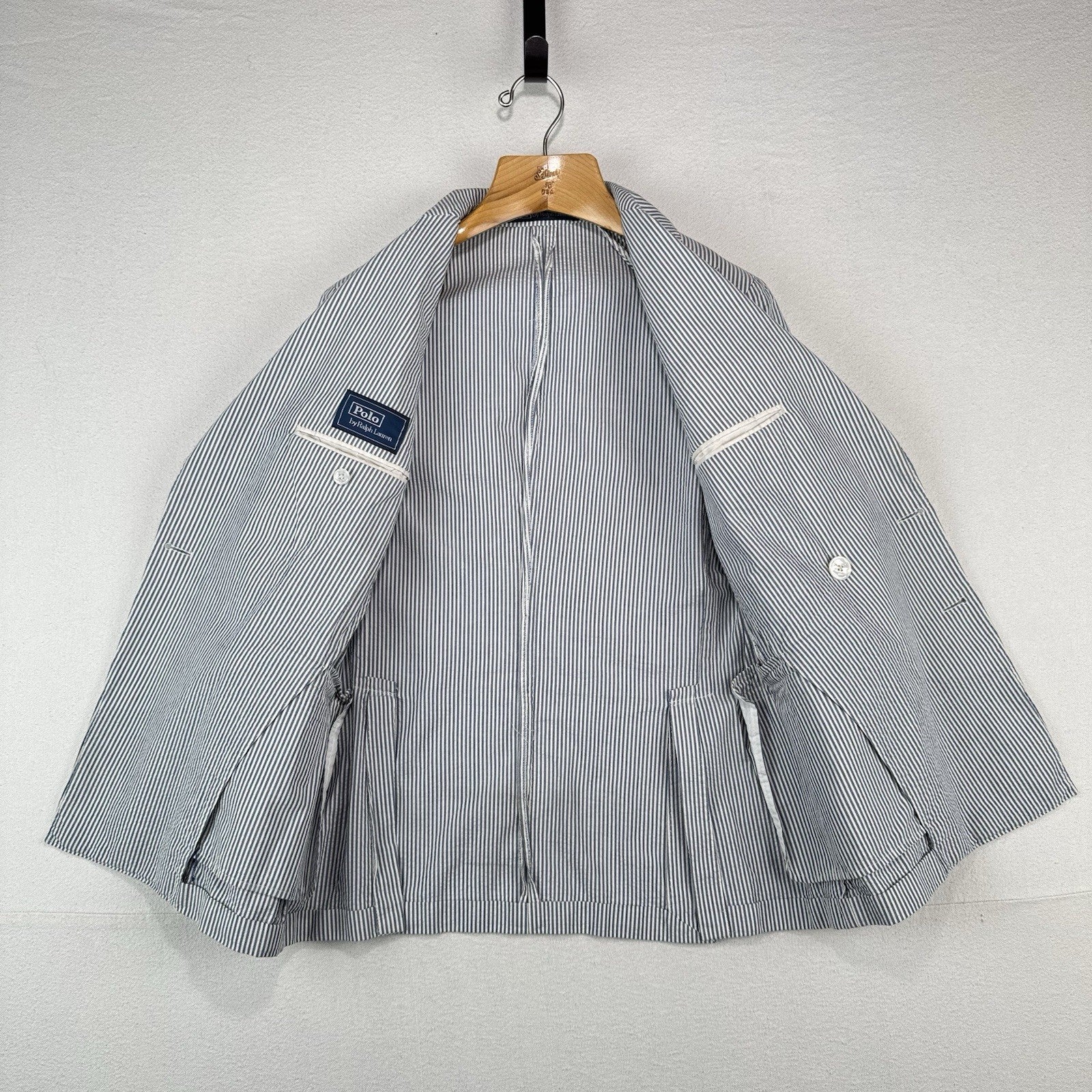 Vintage Polo Ralph Lauren Men’s 38R Double Breasted Seersucker Soft Blazer