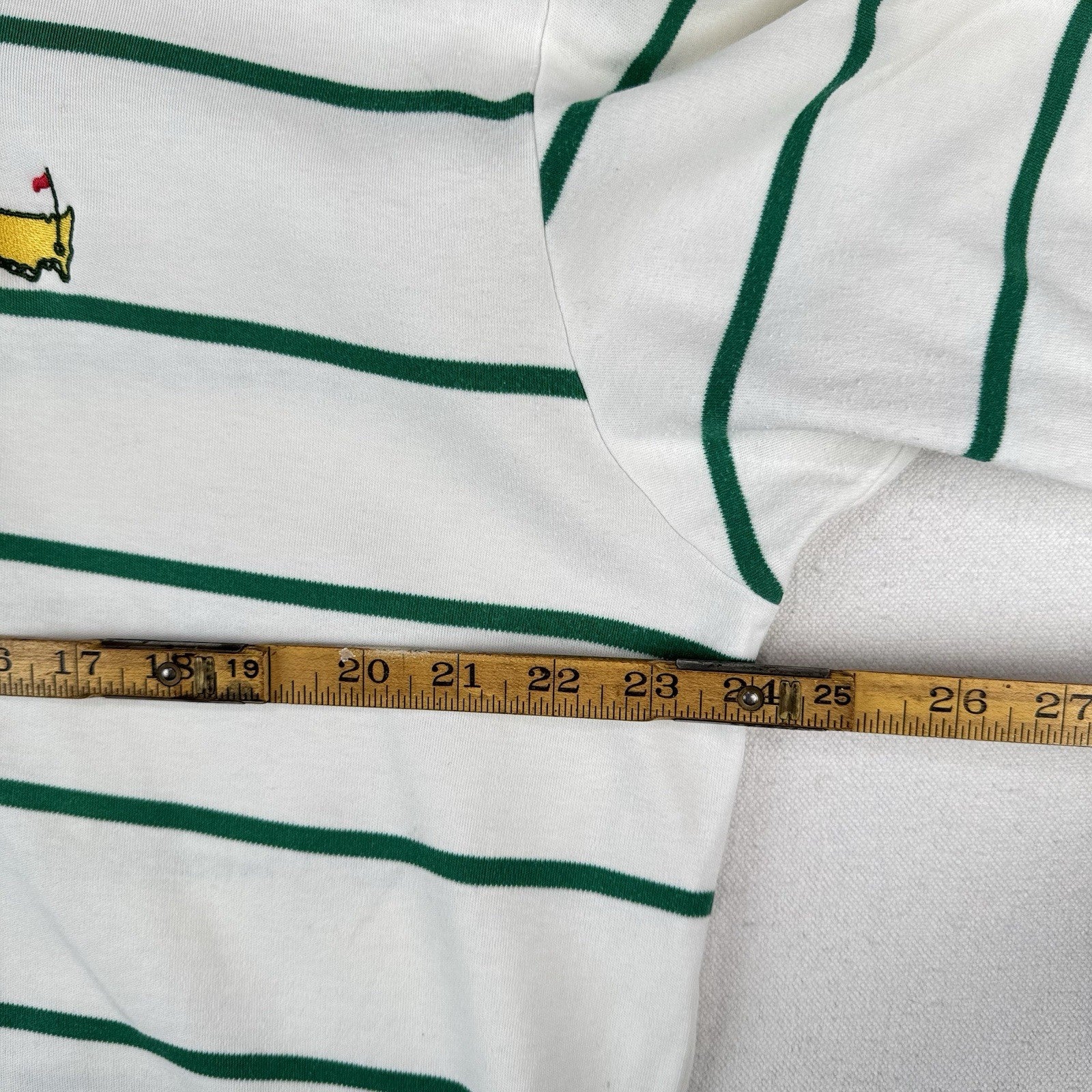 Vintage Polo Ralph Lauren Men’s Large Masters Golf Green White Stripe Shirt