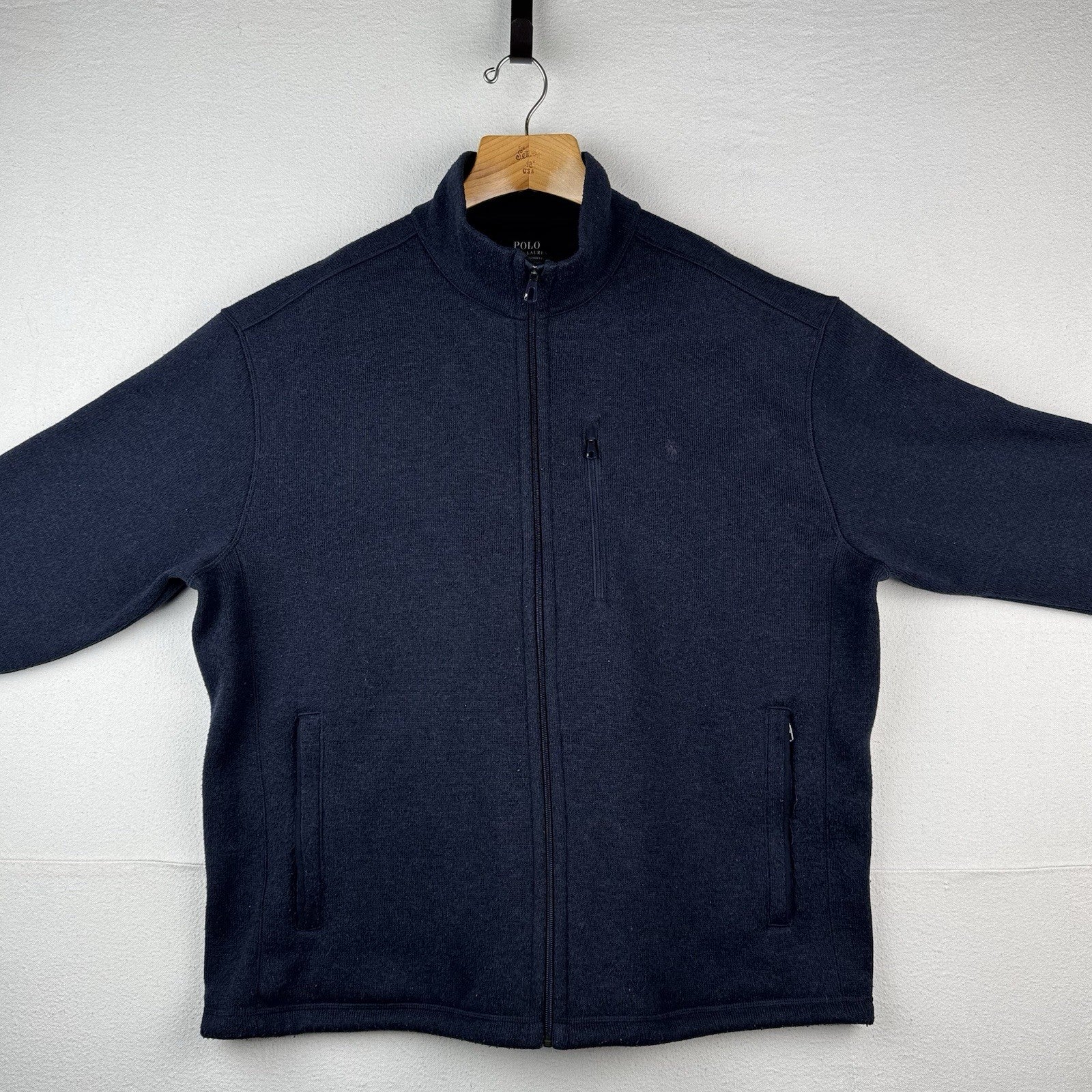 Polo Ralph Lauren Jacket Mens 3XB Blue Performance Full Zip Fleece Mock Neck