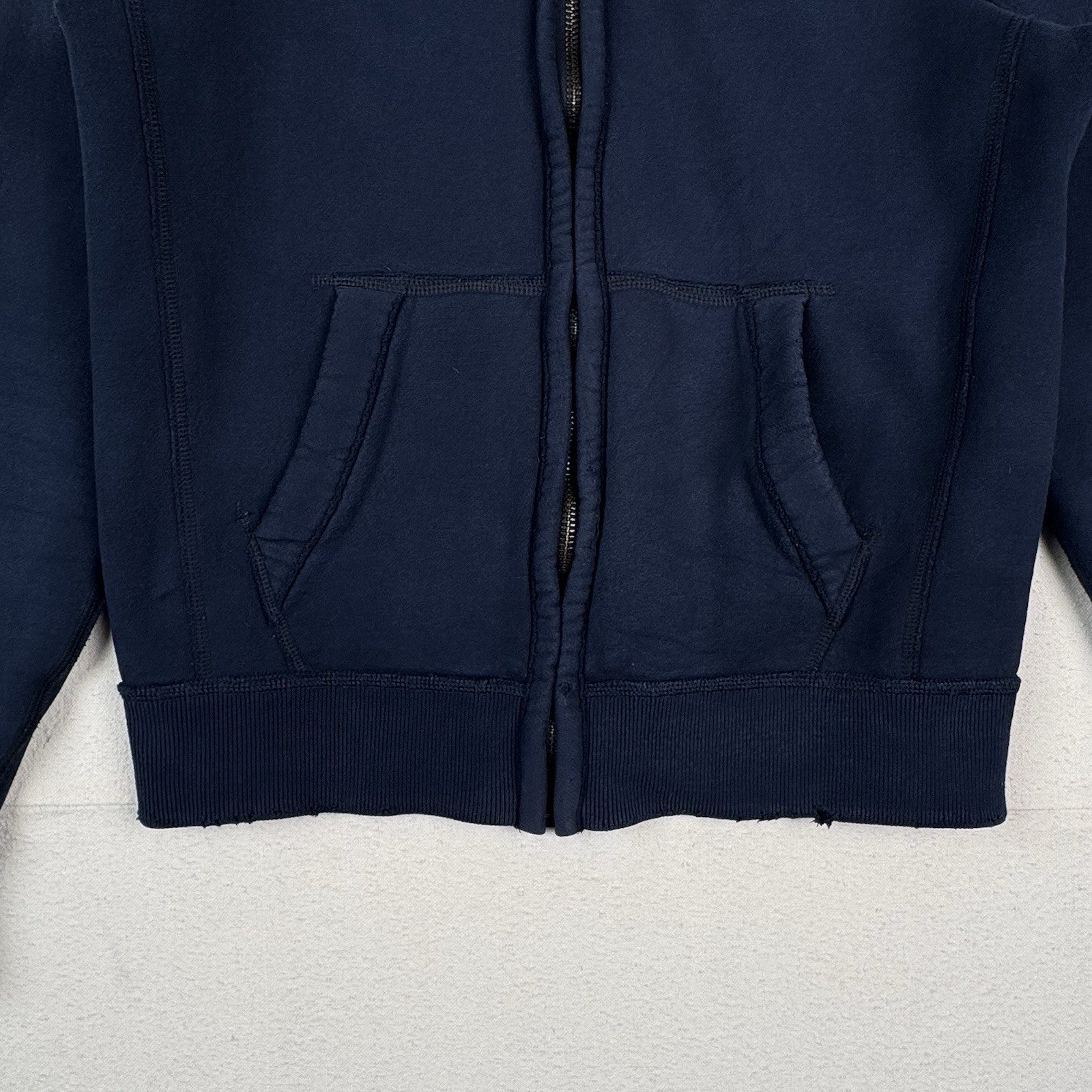 Vintage Abercrombie & Fitch Varsity Zip Up Jacket Mens Large Blue Muscle Fit ‘54