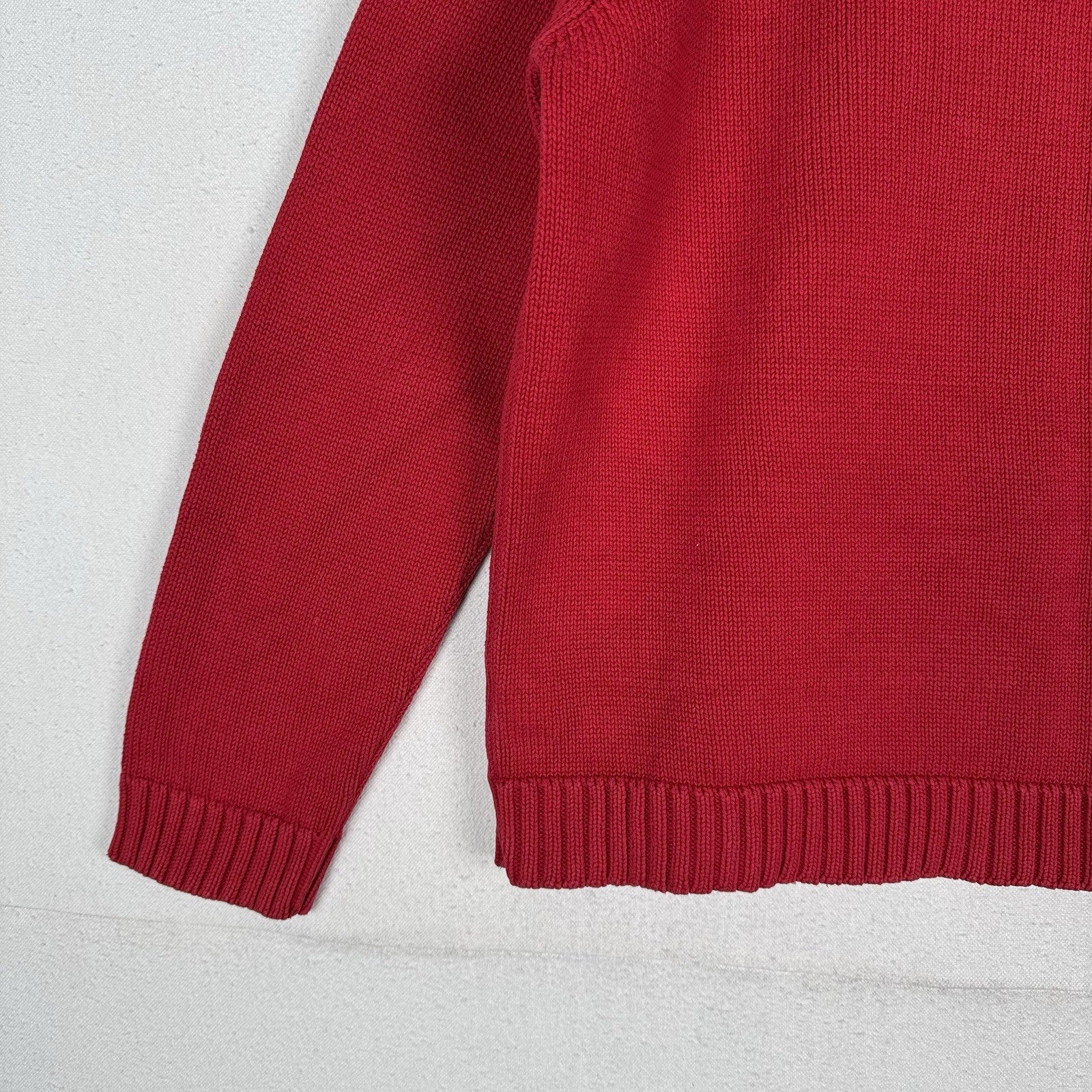 Lauren Ralph Lauren Women’s Red Roll Neck Sweater Cotton Knit Raglan Large
