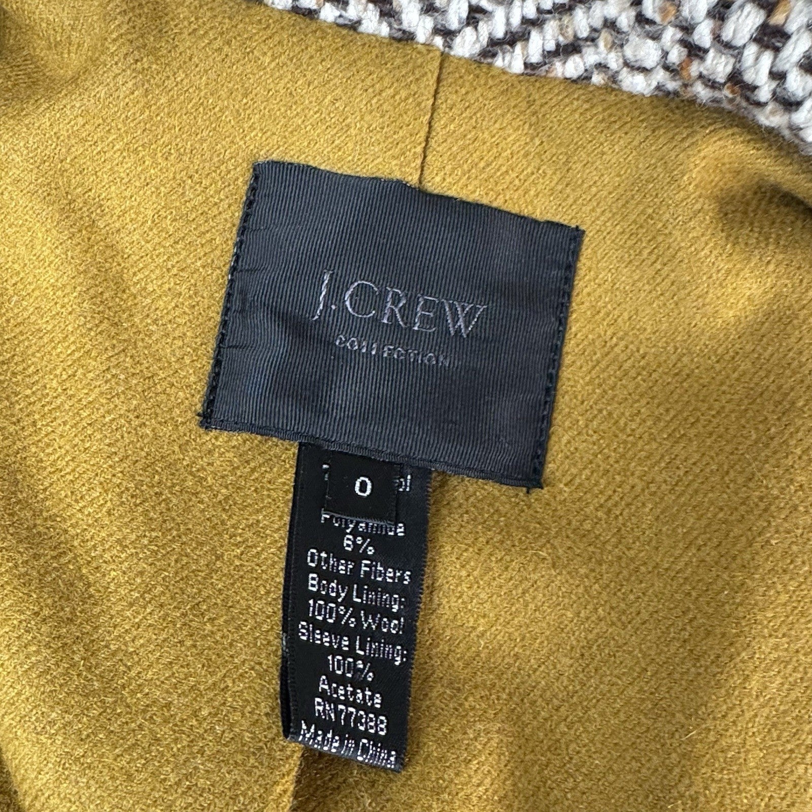 JCrew Short Sleeve Lined Jacket Women’s 0 Herringbone Wool Scotland Harris Tweed