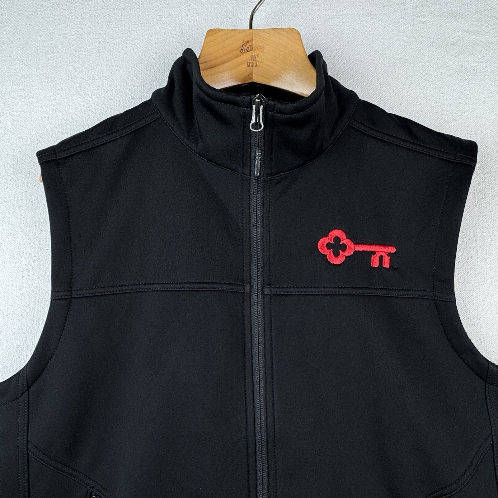 Key Bank North Face Windwall Vest Mens XL Black Full Zip Investment Finance Bank