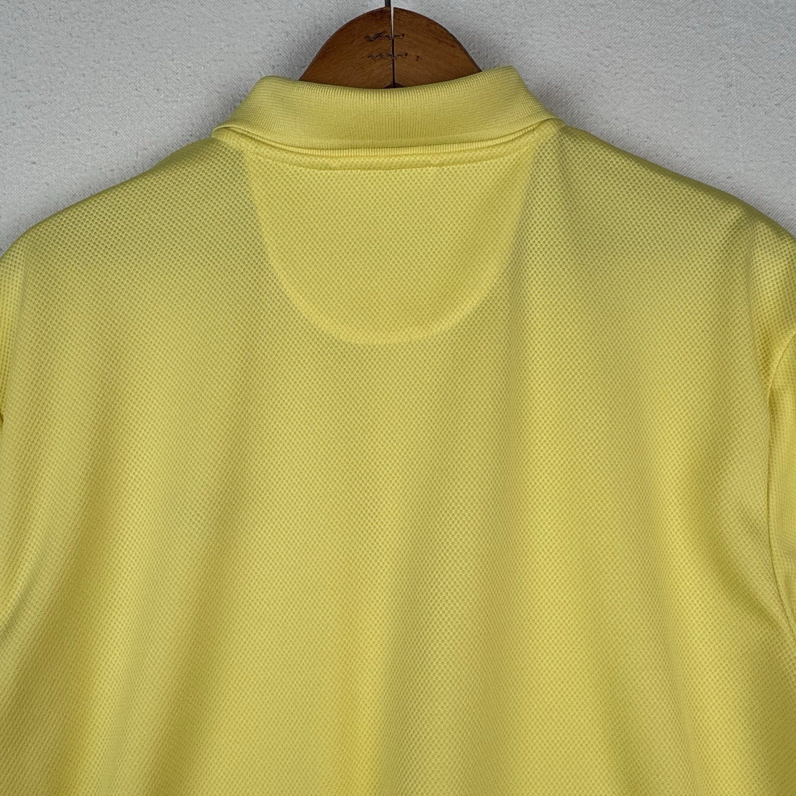 Chaps 78 Golf Polo Shirt Mens Size L Stay Dry Short Sleeve Yellow Waffle Mesh
