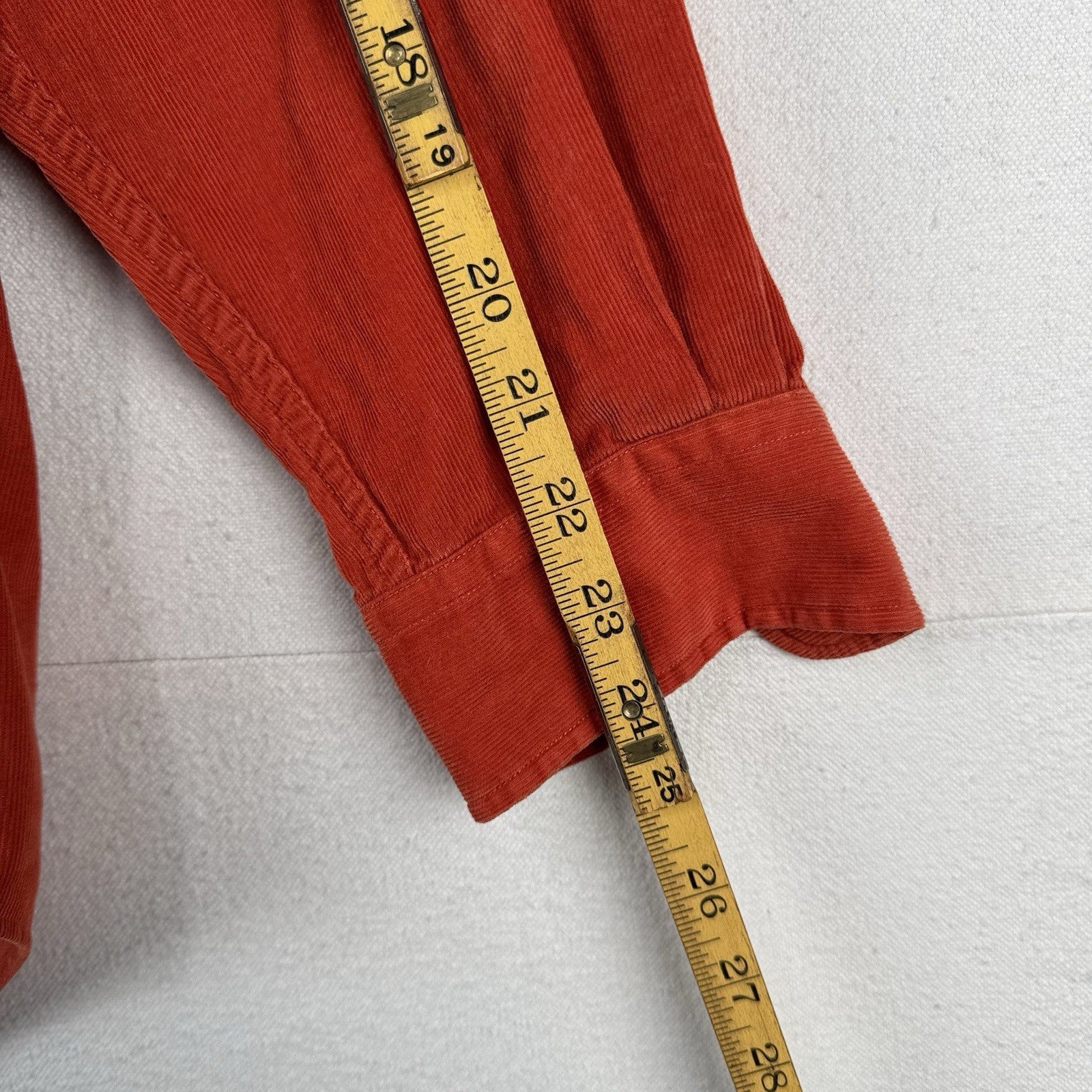 Ralph Lauren Blaire Button Down Corduroy Shirt Red Burnt Orange Men’s Medium