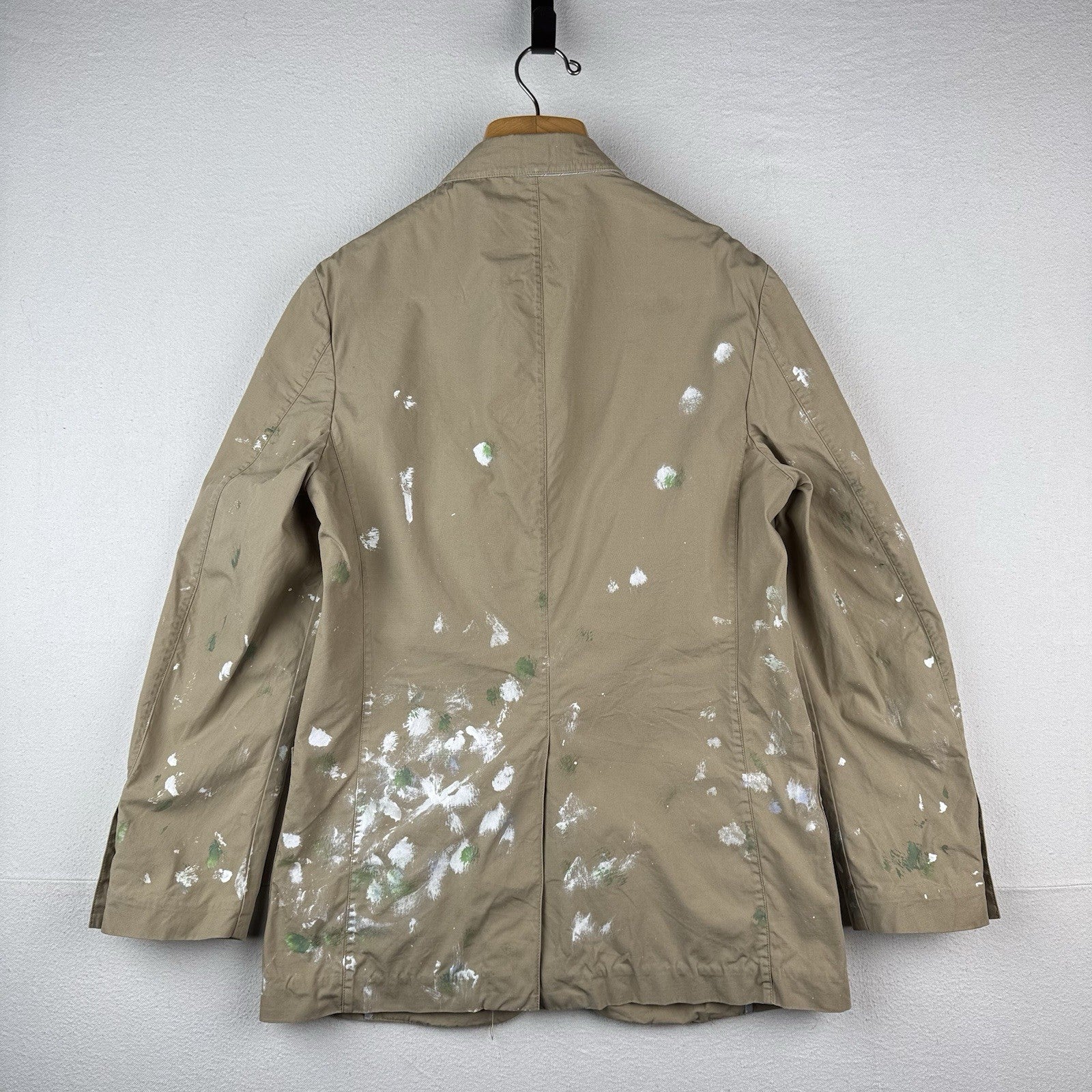 Polo Ralph Lauren Hand-Painted Men’s S Blazer Jacket Cotton Beige Unstructured