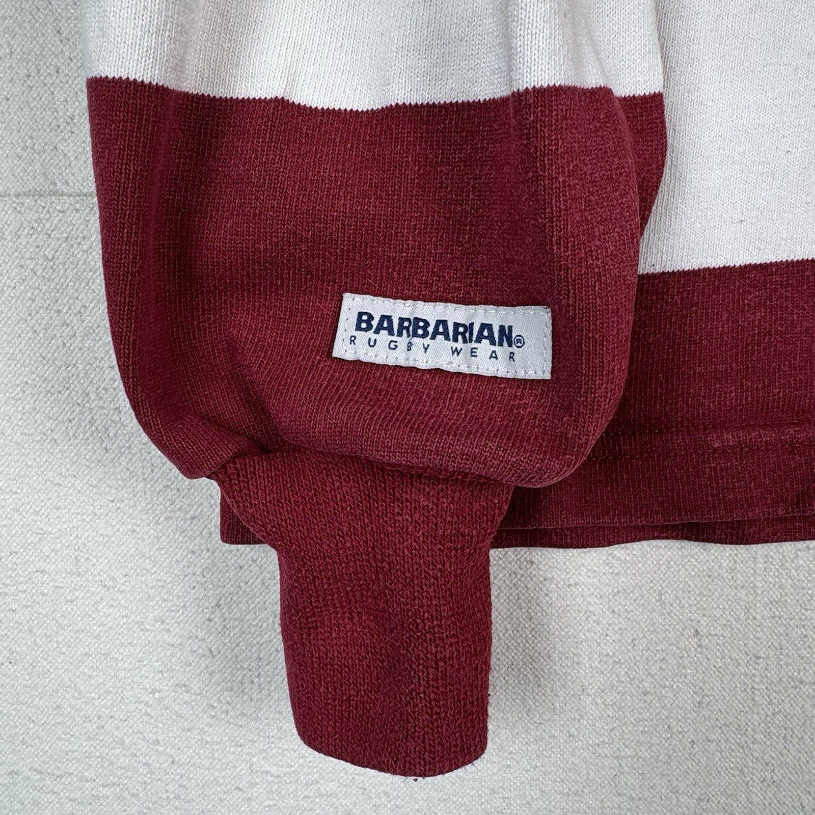 Vintage Rugby Men’s XXL Barbarian Long Sleeve Red White Stripe Polo *Read