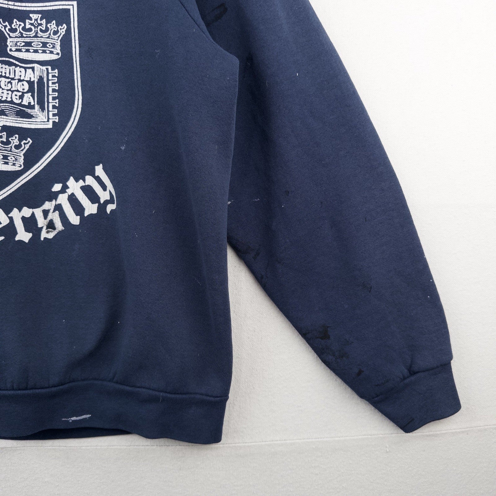 80’s Vtg Oxford University Raglan Crewneck Sweatshirt Men’s Large Blue Made USA