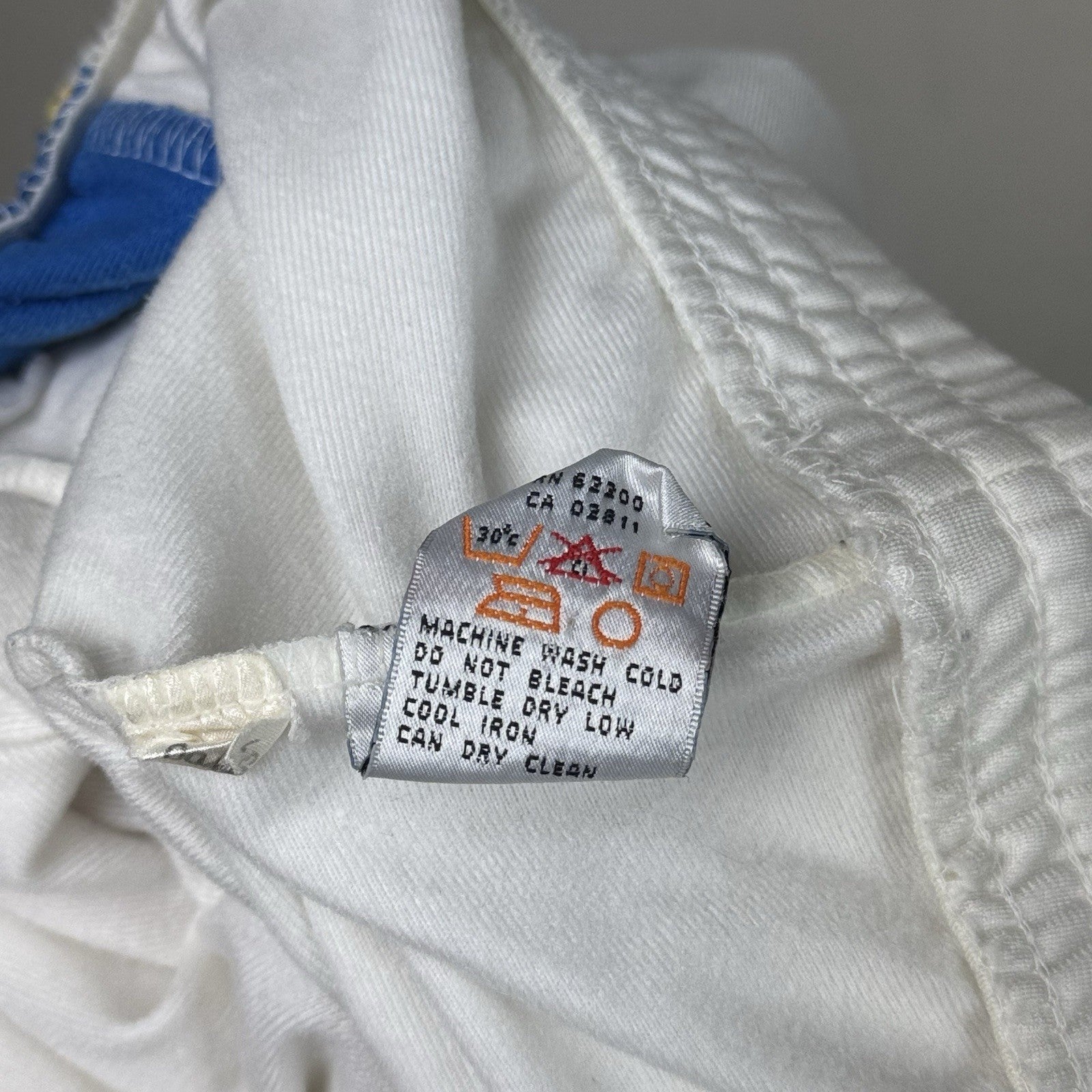 Vintage 80’s Puma Track Pants Embroidered Logo White Blue Yellow