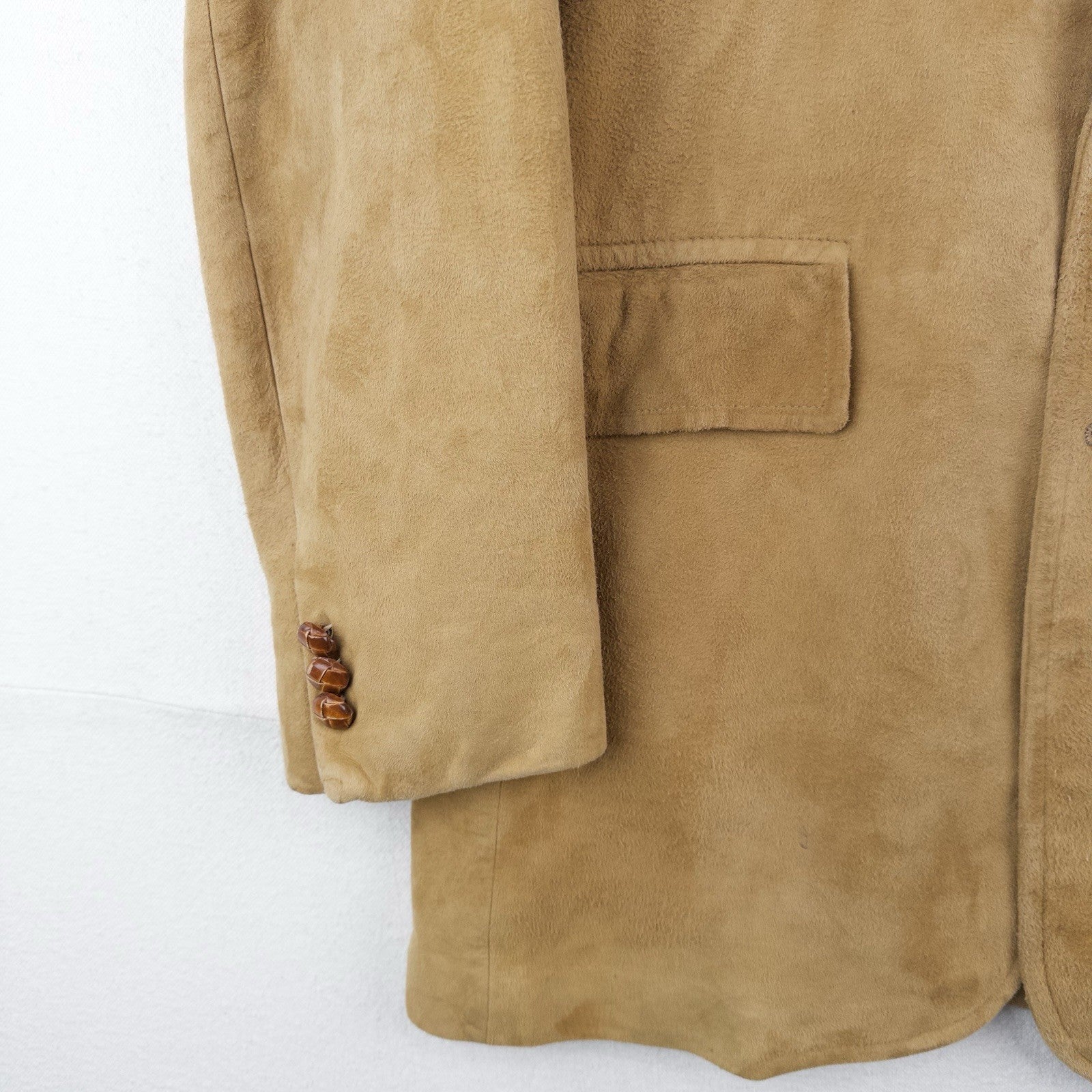70’s Vtg M.S. McClellan Mens 36 Leather Suede Sport Coat Jacket Camel Tan *Read