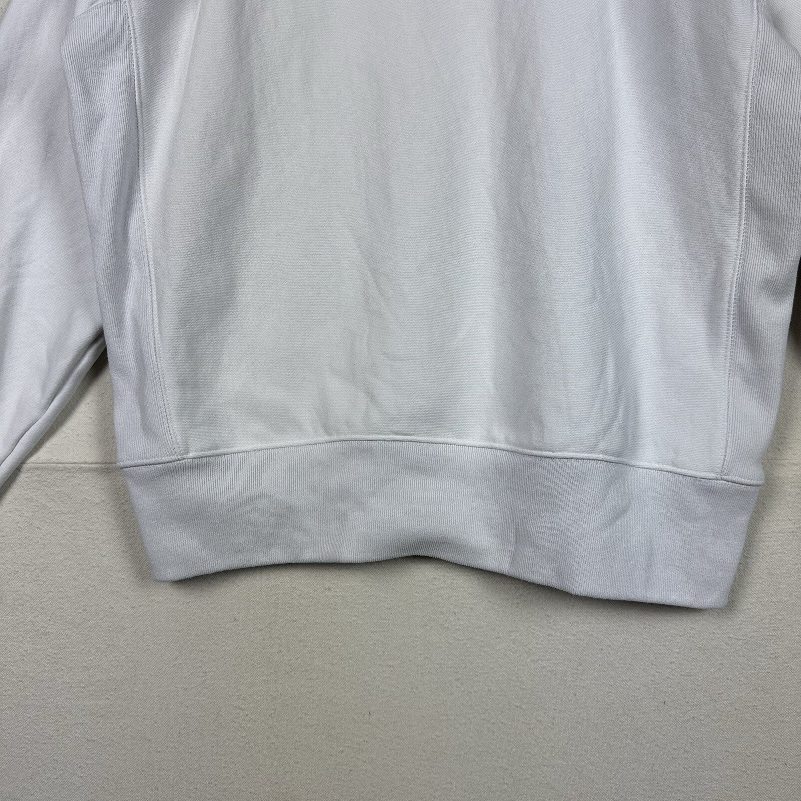 Vintage Champion USA Reverse Weave White RWSS Hoodie Sweatshirt Adult Size L
