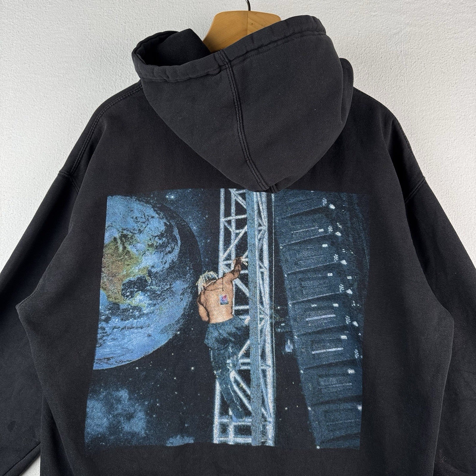 XXXTENTACION Going Down Black Hoodie Tour Concert XL Embroidered *Distressed