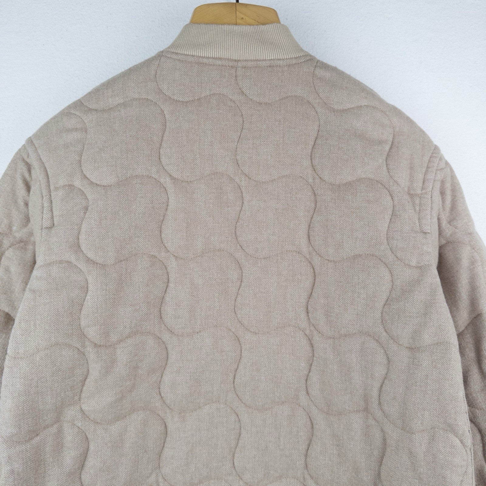 Madewell Quilted Oversized Wool Bomber Jacket Women’s Small Beige
