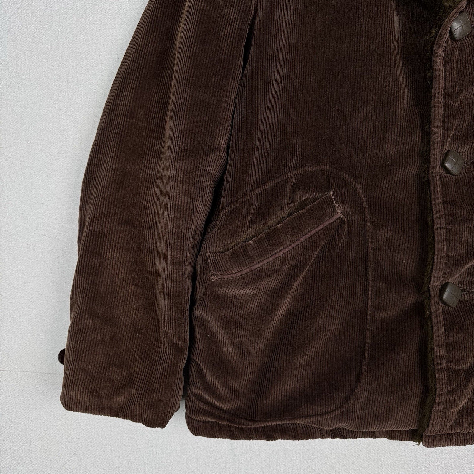 Vintage Outerwear For Alexander’s Coat Men’s 44 Brown Corduroy Faux Fur Japan