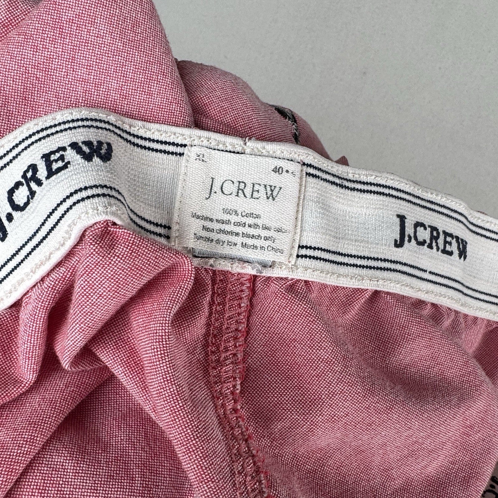 J.Crew Mens XL Ice Hockey Cotton Lounge Pajama Pants Pink Red Black