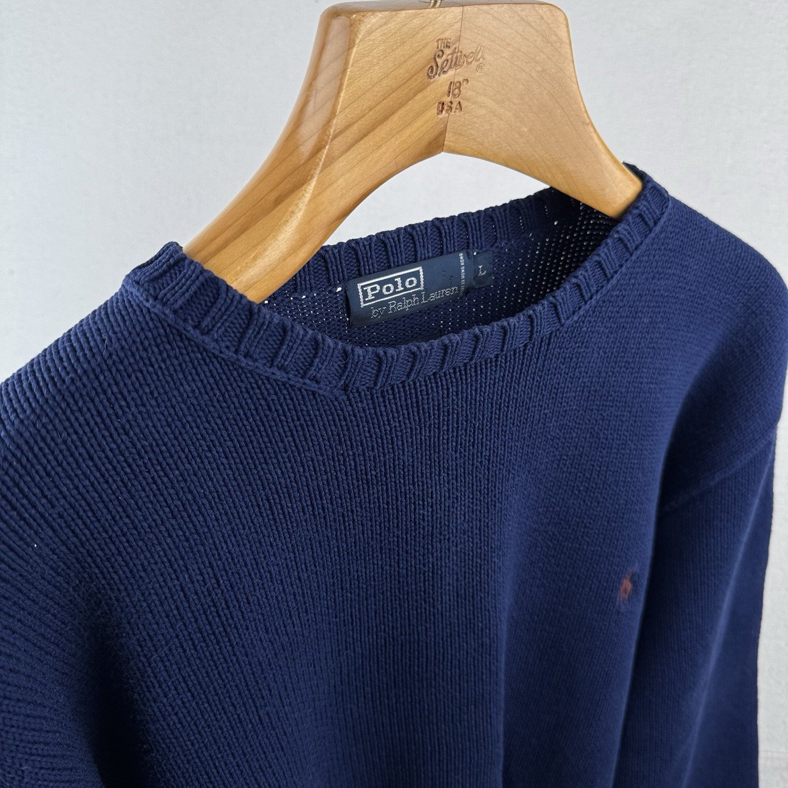 90's Vintage Polo Ralph Lauren Royal Blue Sweater Men's L Knit Crewneck