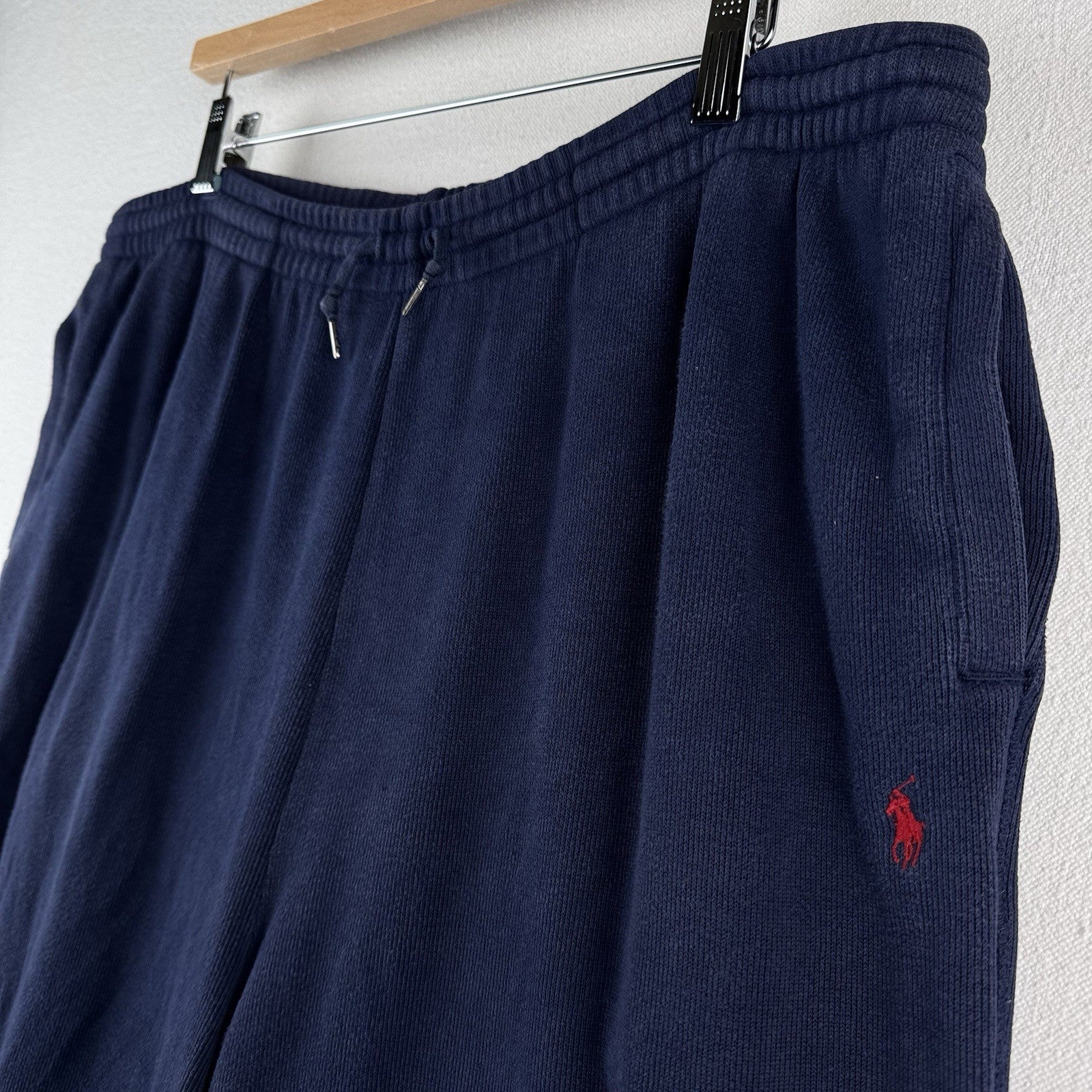 90’s Vtg Polo Ralph Lauren Men’s XL Ribbed Soft Sweatpants Navy Blue Baggy Faded