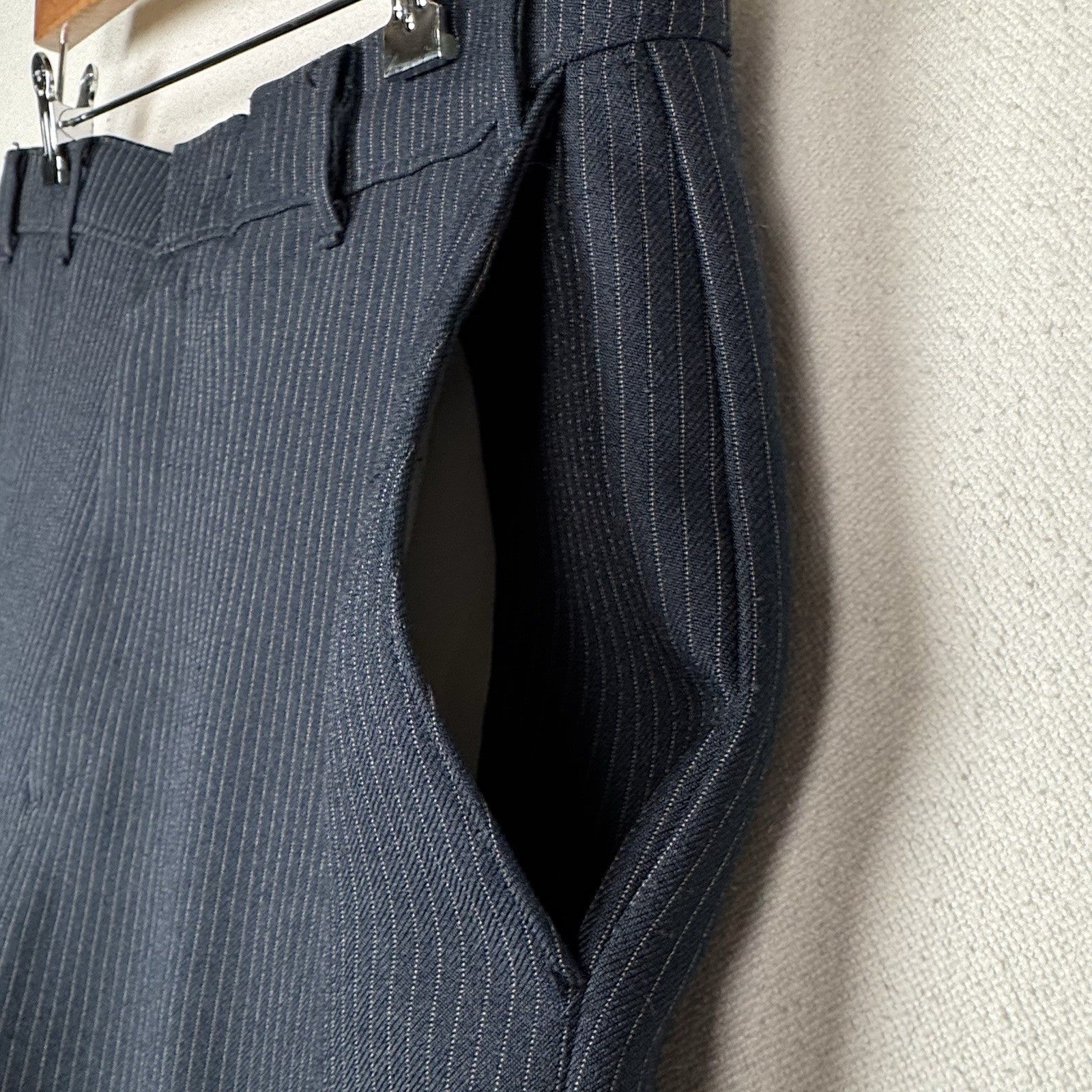 Vintage 70's 80's Levi’s Action Slacks Blue Pinstripe Men’s Fits 38X31 Made USA