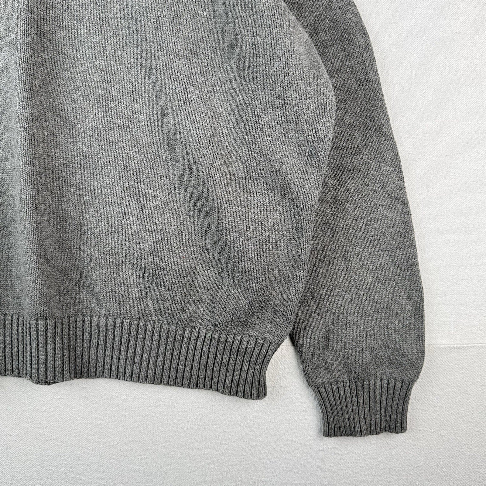 Polo Ralph Lauren Cotton Gray Knit Crewneck Sweater Men’s XLarge XL Blue Pony