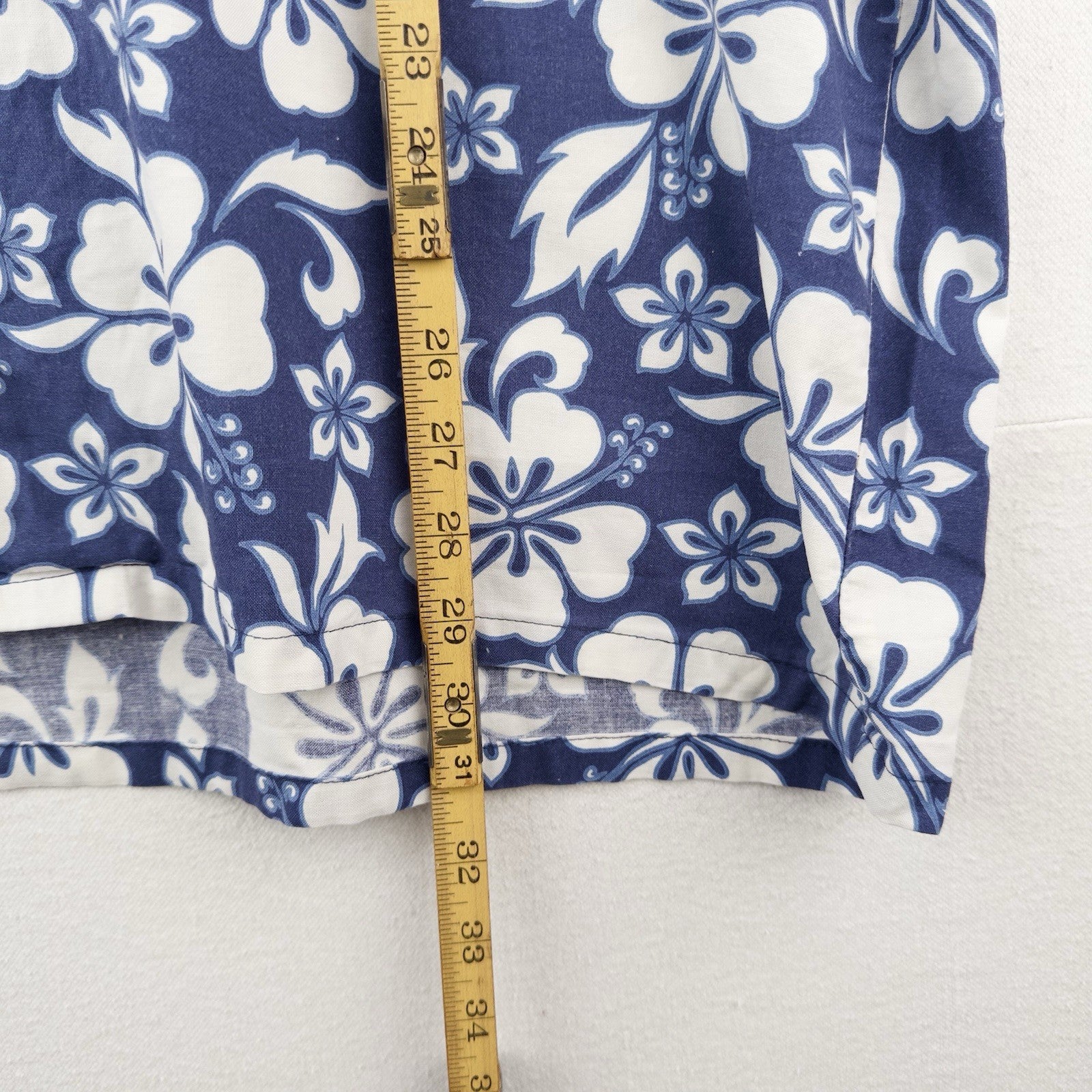 Vtg 9th Wave Blue Floral Hawaiian Shirt Men’s XL Beach Button Up USA