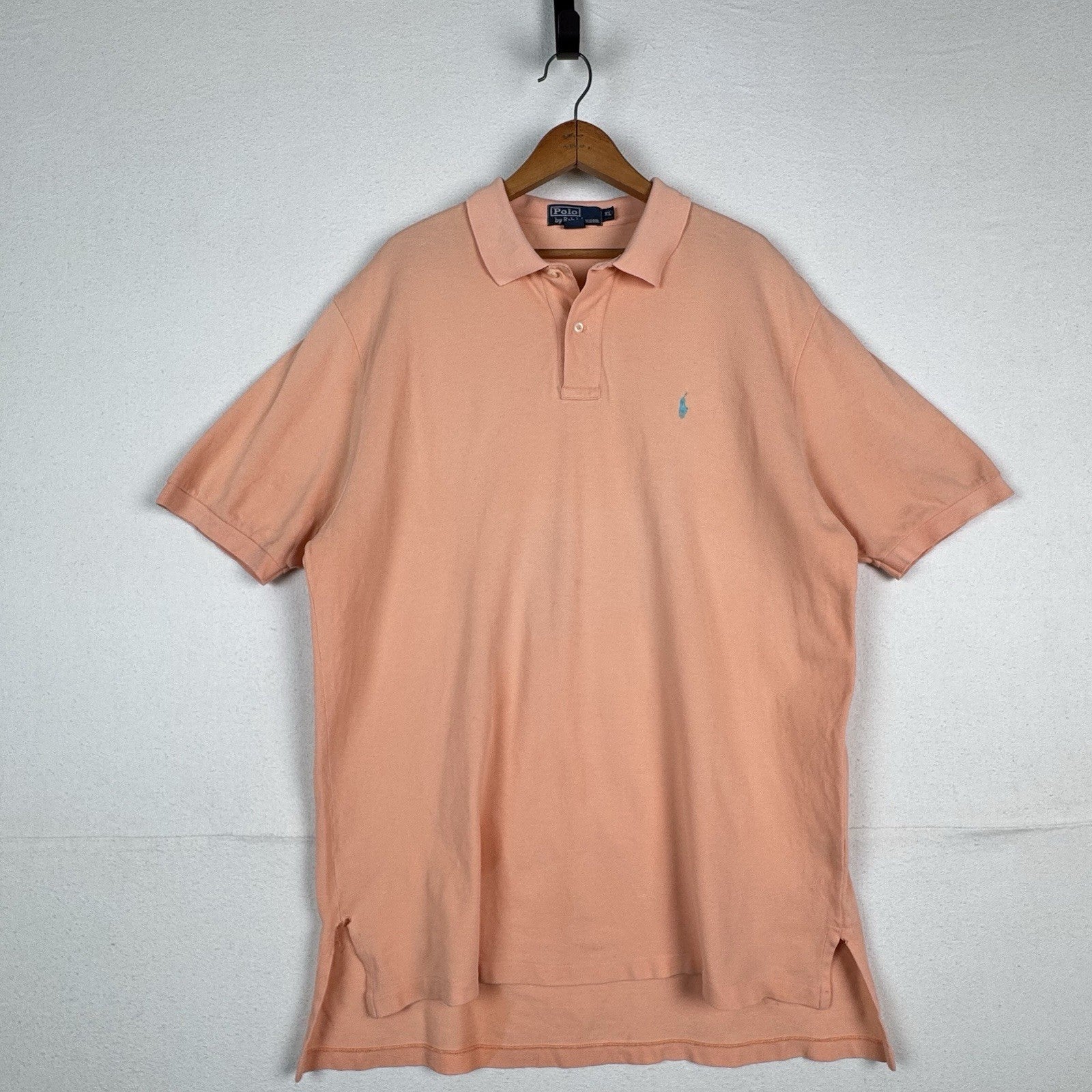 Vintage Polo Ralph Lauren Polo Shirt Mens XL Orange Mesh Pique *Distressed