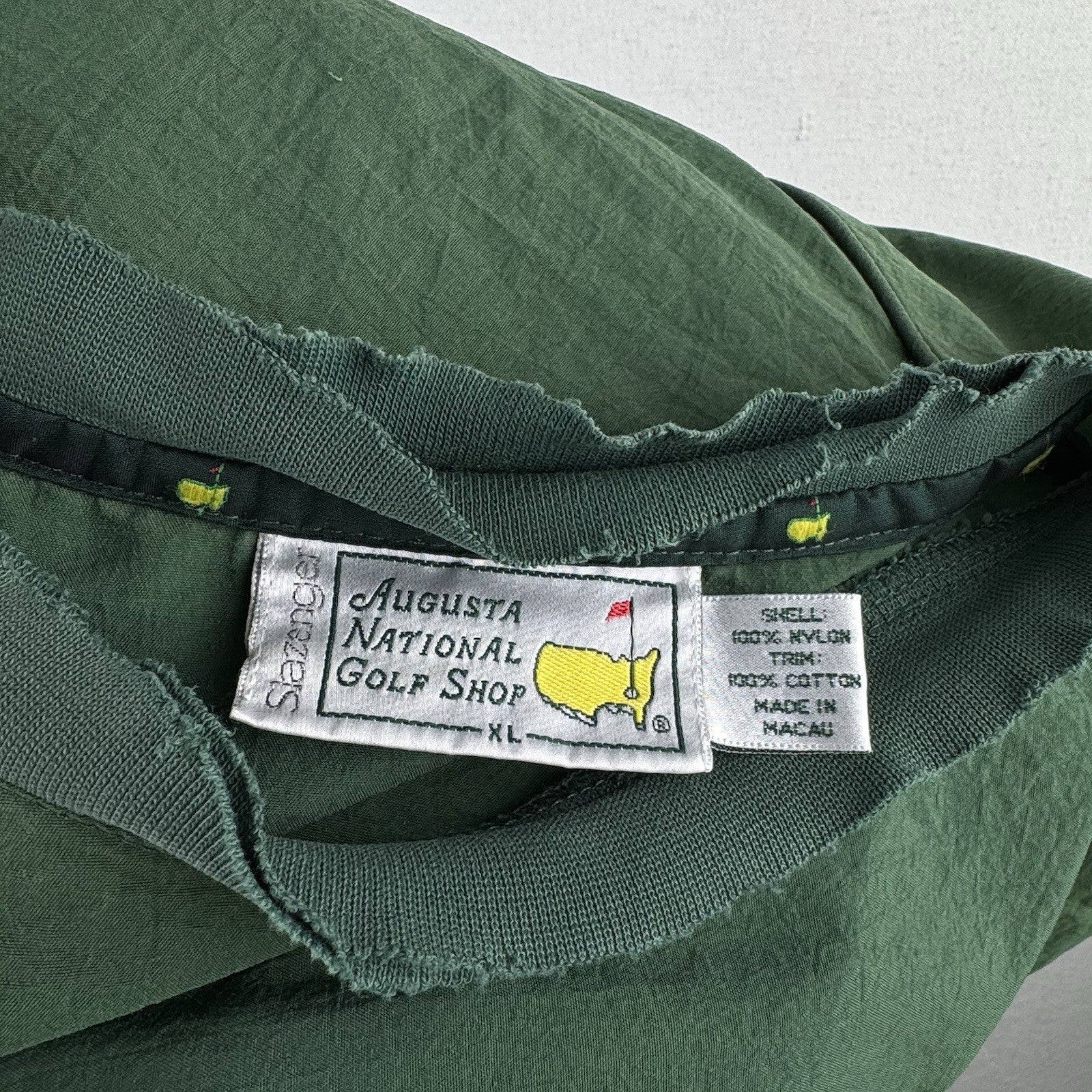 Vtg Slazenger Augusta Golf Shop Masters Windbreaker/Pullover Crewneck Green XL
