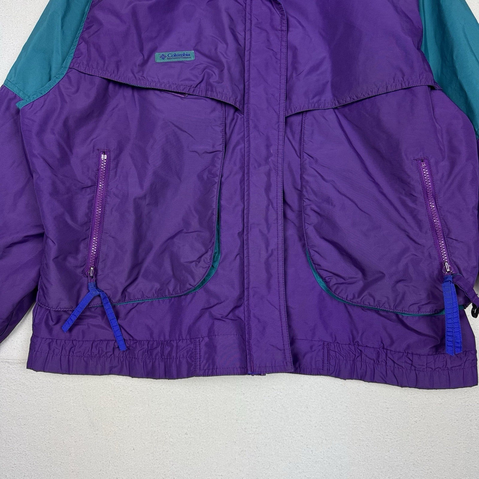 Colorblock Columbia Ski Coat Vintage Powder Keg Women’s XL Jacket Shell 80s 90s