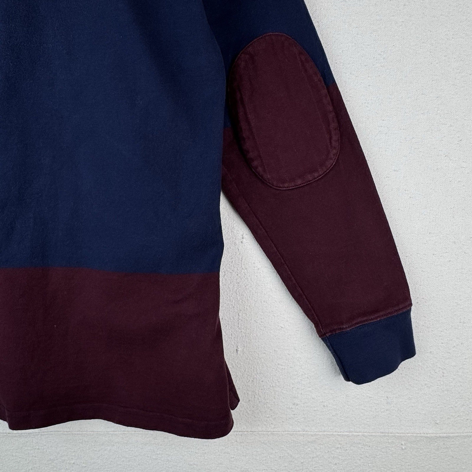 90’s Vtg Polo Ralph Lauren Women’s L Scribble Rugby  Shoulder Elbow Patch 17.5”