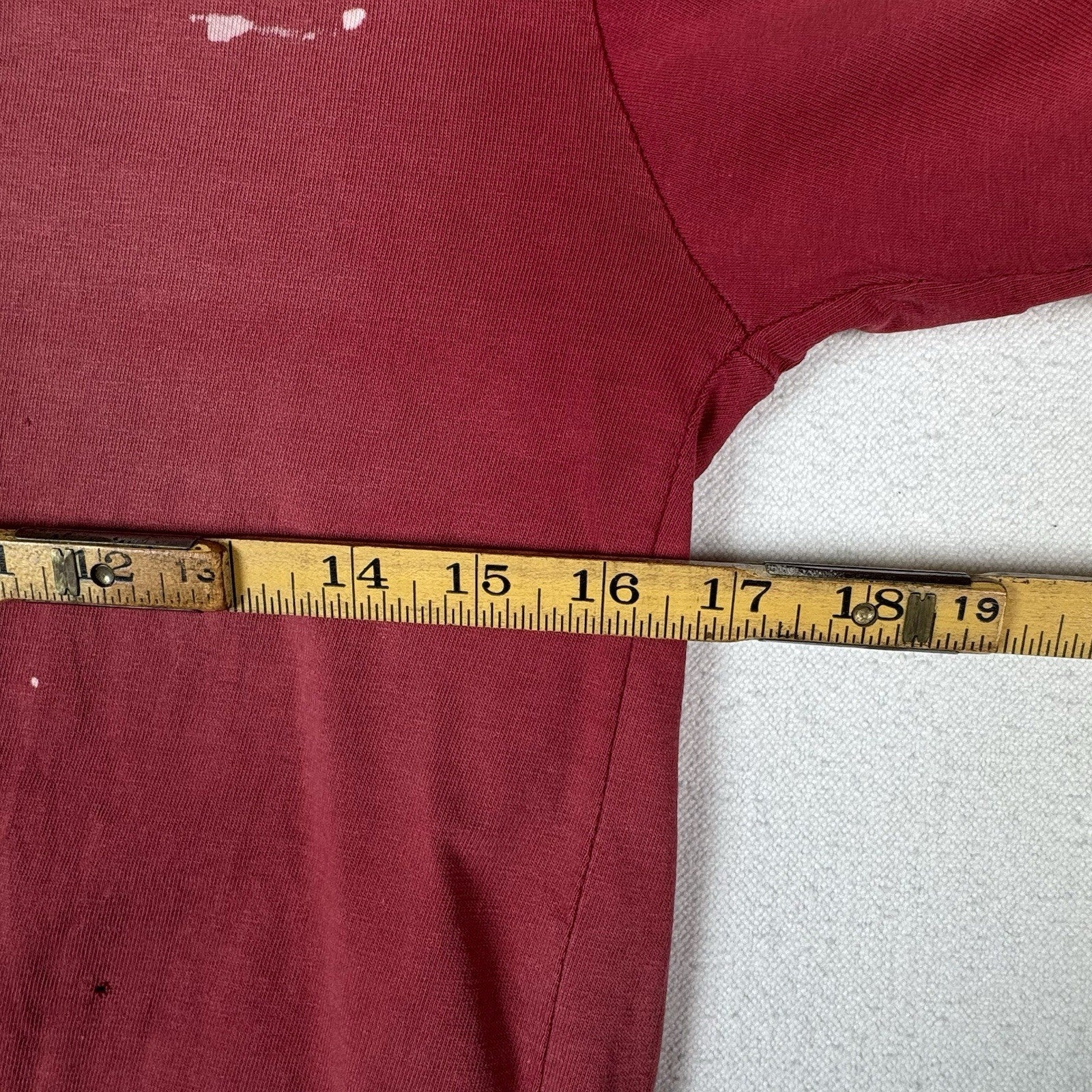 True Vintage 50s Kids Small Faded Distressed Red Henley Shirt Made In USA