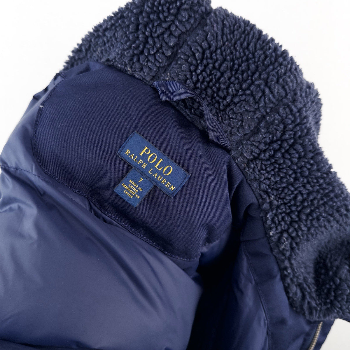 Polo Ralph Lauren Boy's 7 Blue Hooded Parka Jacket *No Hood Fur