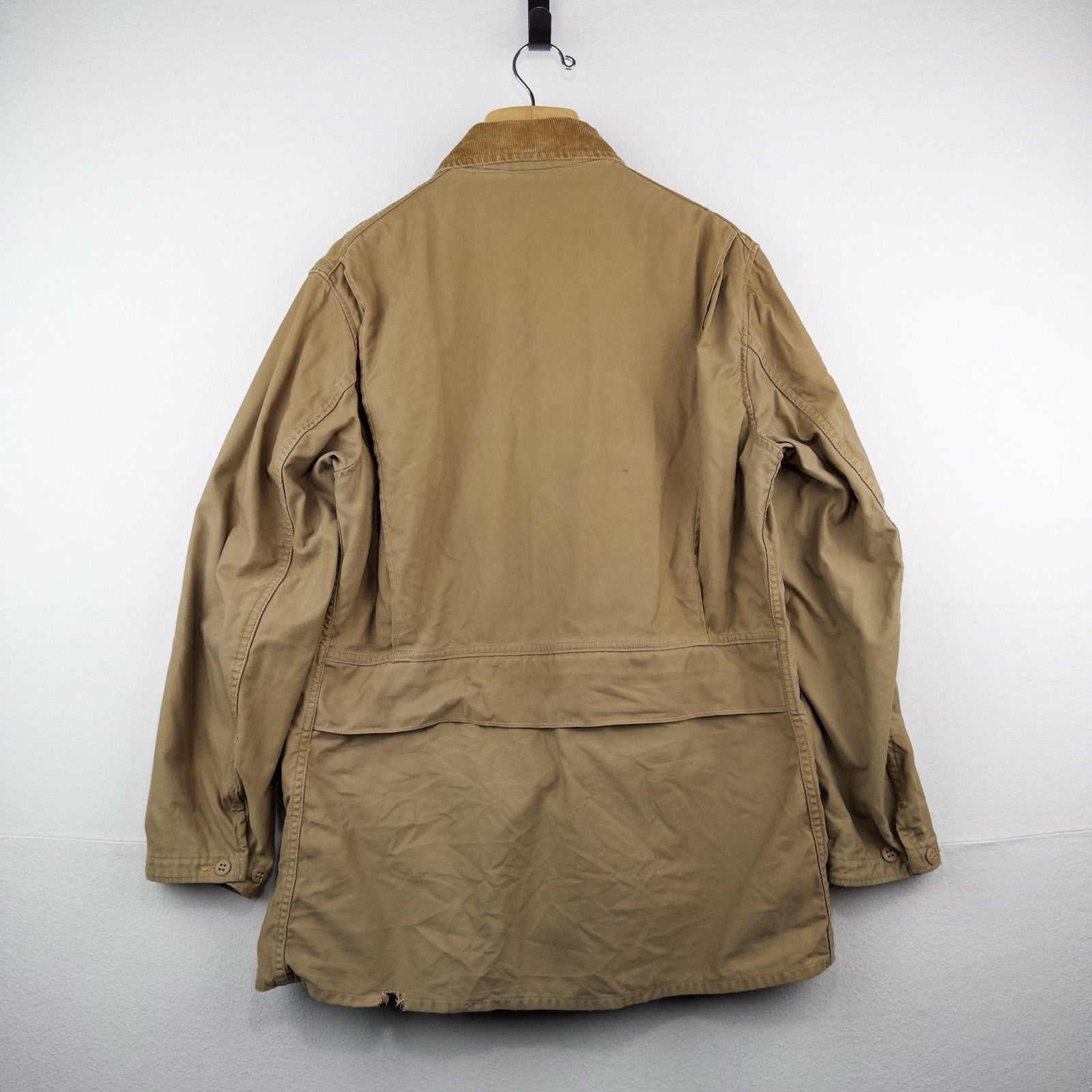 50’s Vtg JC Higgins Men’s L Canvas Hunting Jacket Tan Corduroy Shooting Coat USA