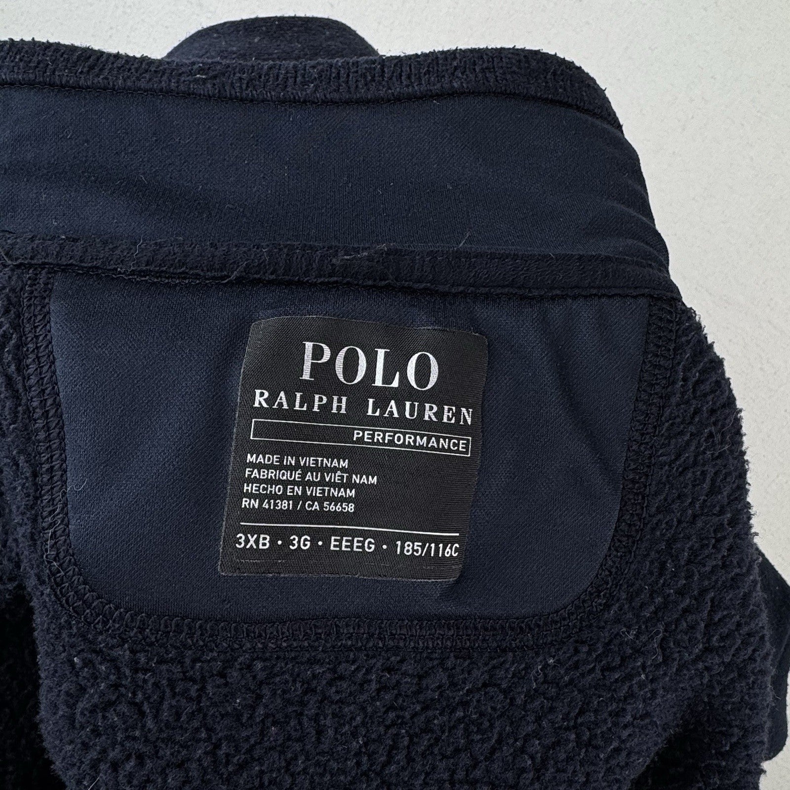 Polo Ralph Lauren Jacket Mens 3XB Blue Performance Full Zip Fleece Mock Neck