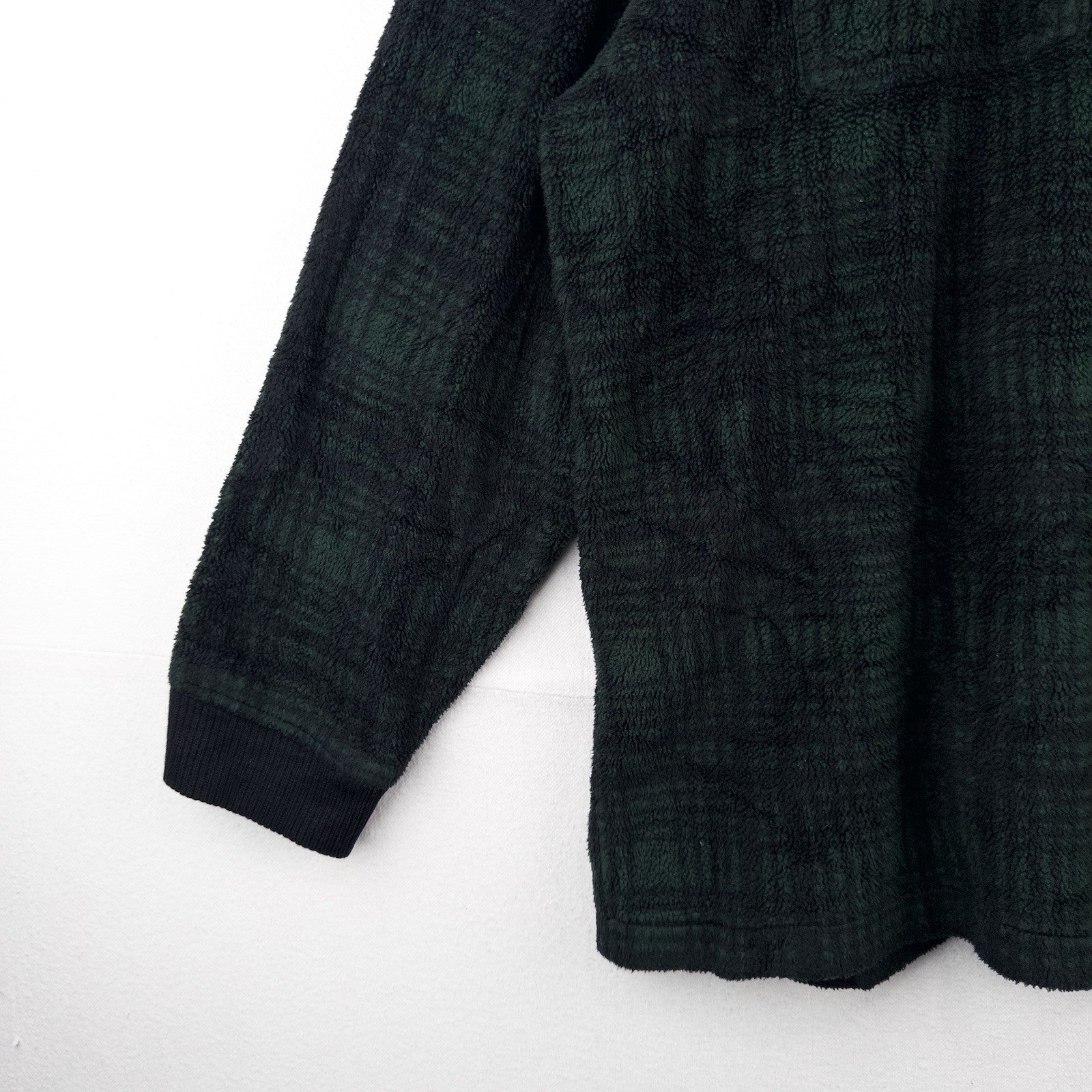 90’s Vtg Polo Ralph Lauren Hoodie Mens XL Green 1/4 Zip Tartan Plaid Fleece USA