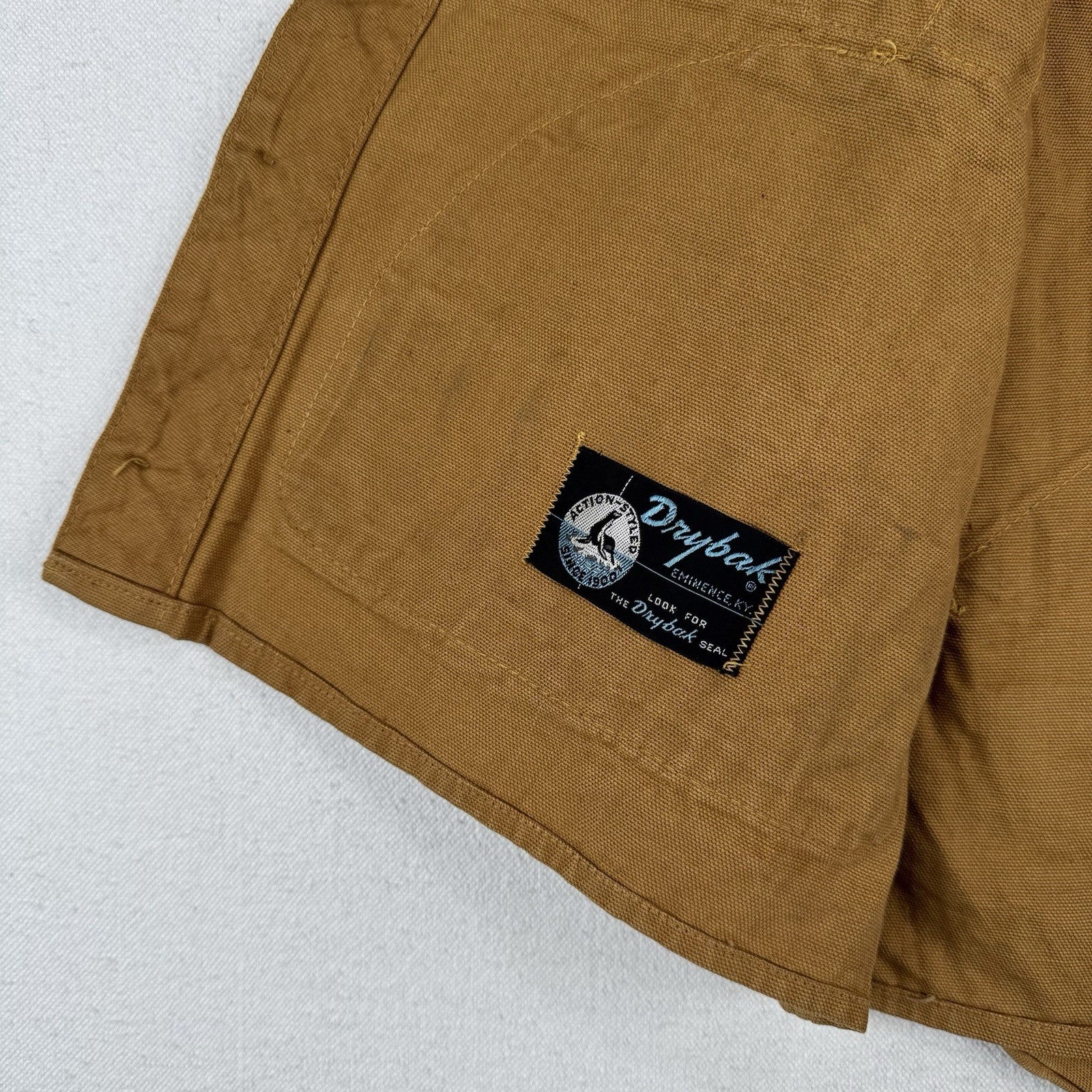 60’s Vtg Drybak Hunting Vest Brown Duck Canvas Shell Loops Game Bag Men’s M 40”