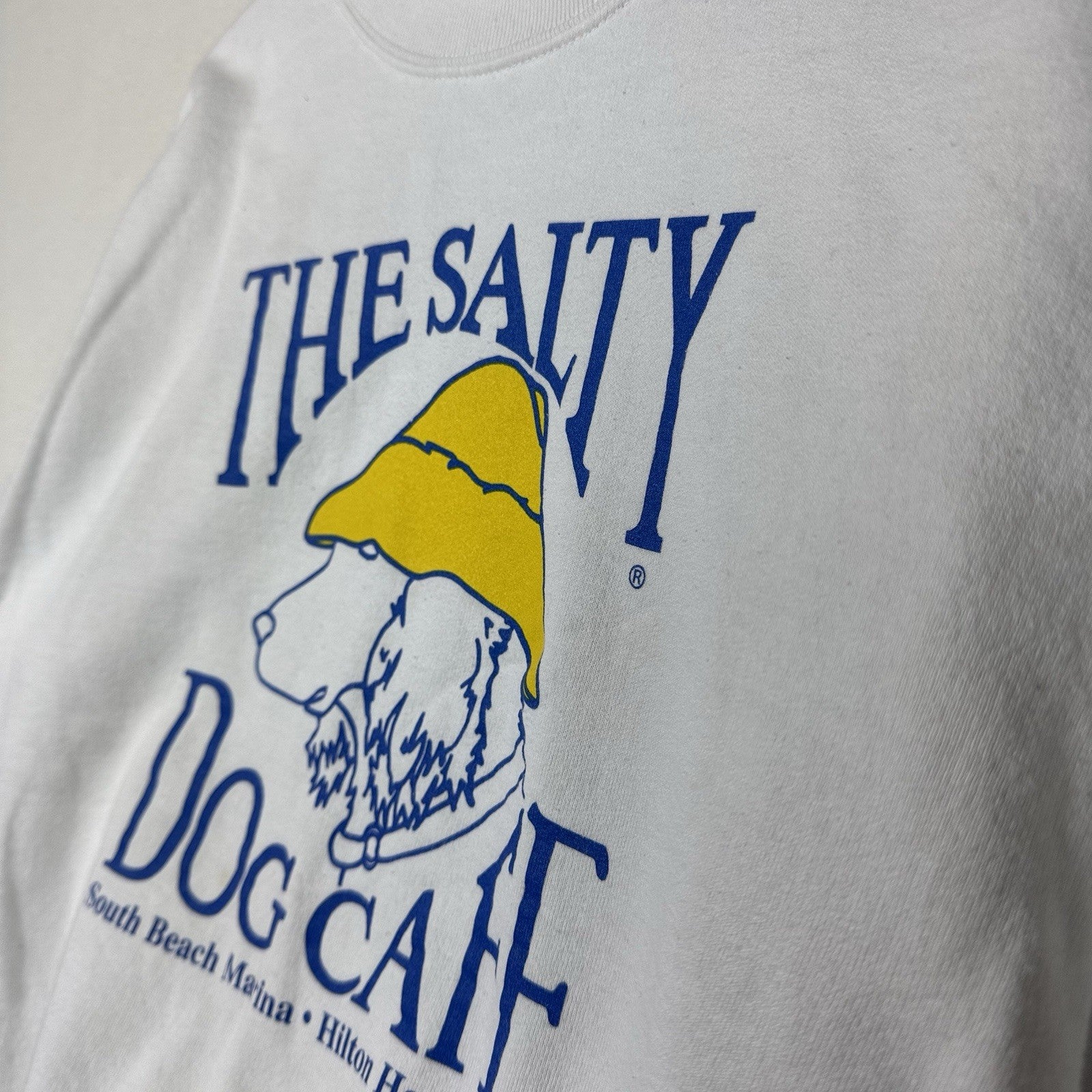 Hanes Salty Dog Cafe Men's S Gray Cotton Pullover Sweatshirt Distressed