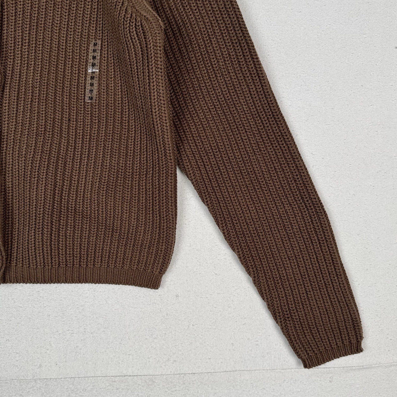 NWT Eddie Bauer Women’s Medium Cable Knit Cardigan Sweater Cotton Coffee Brown