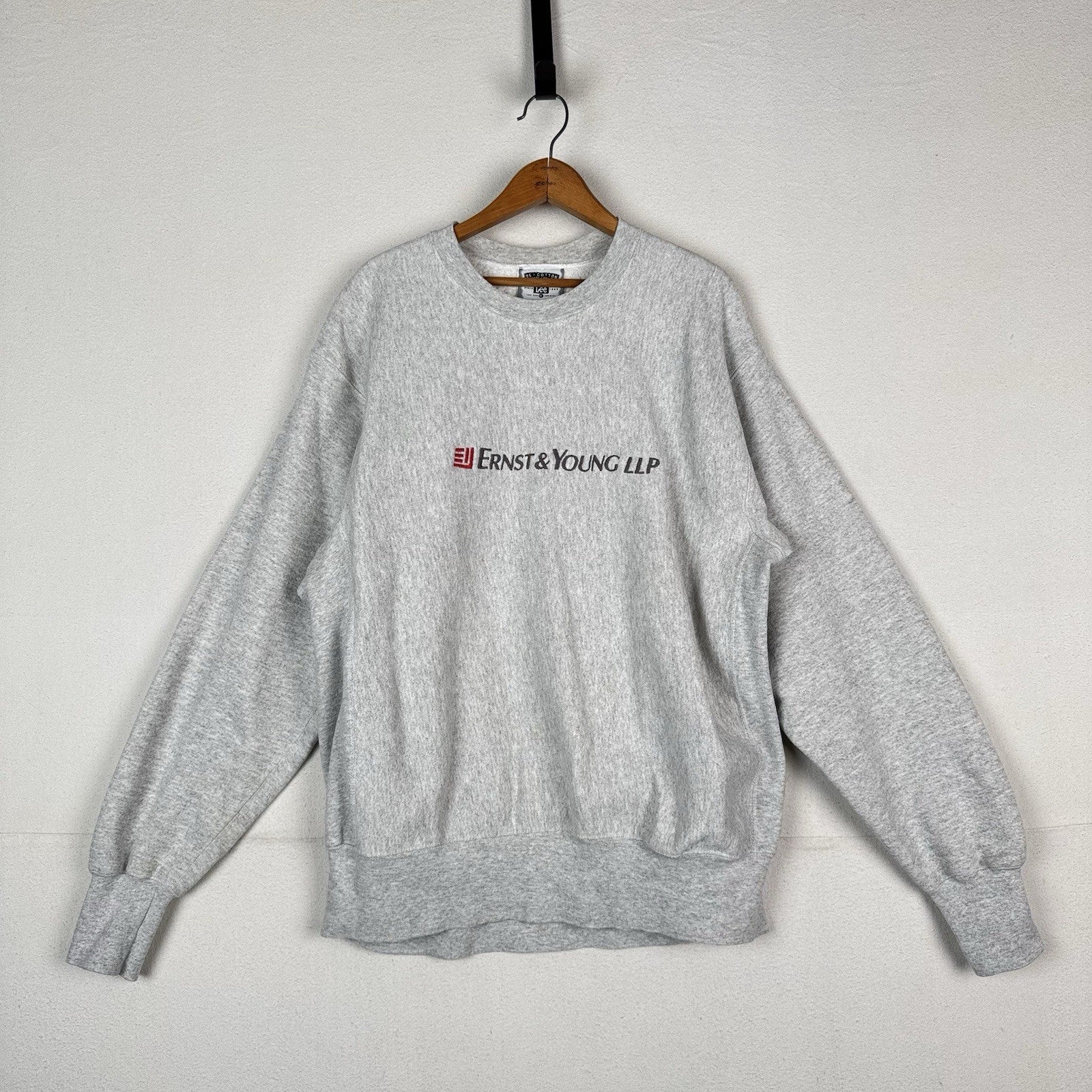 Vtg 90s Ernst & Young LLP Cross Grain Lee Heavyweight Sweatshirt XL Made In USA