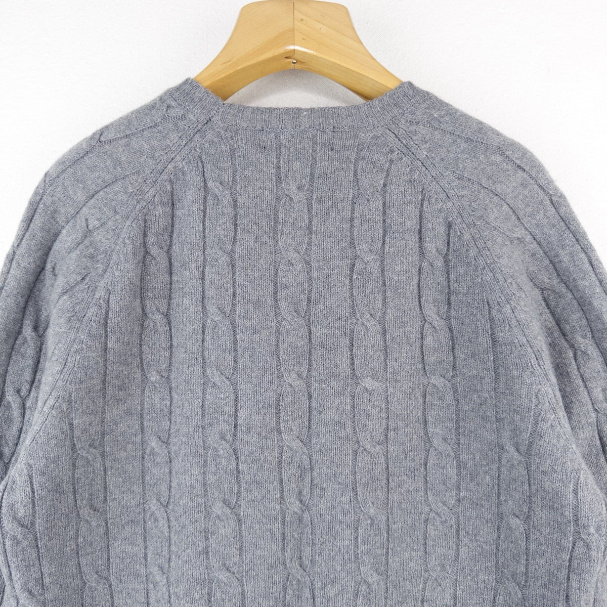 Brooks Brothers Gray 100% Italian Lambswool Cable Knit Sweater Men’s XL