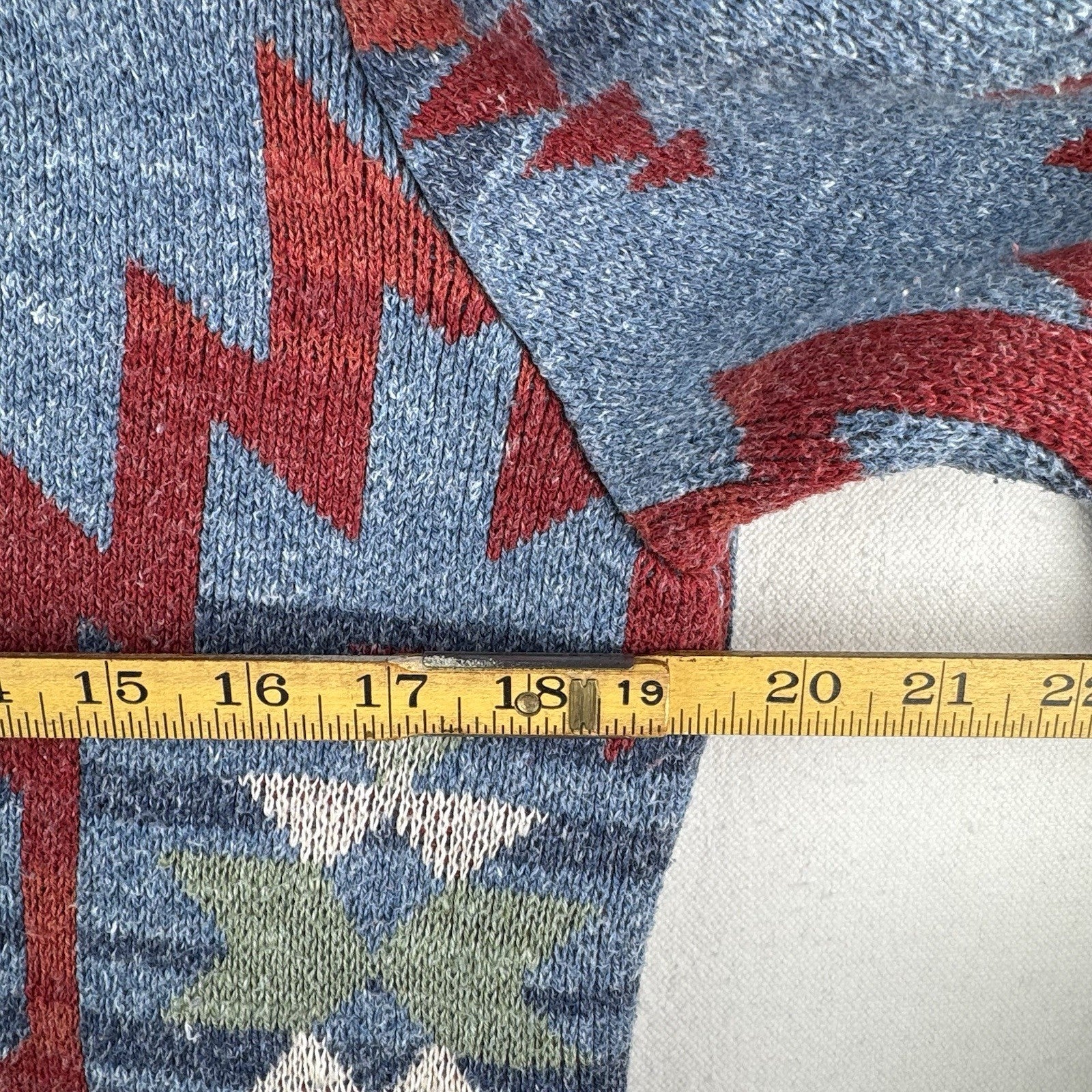 Heavy Aztec Southwestern Shawl Collar Cardigan Large Navajo Sweater Lucky Brand