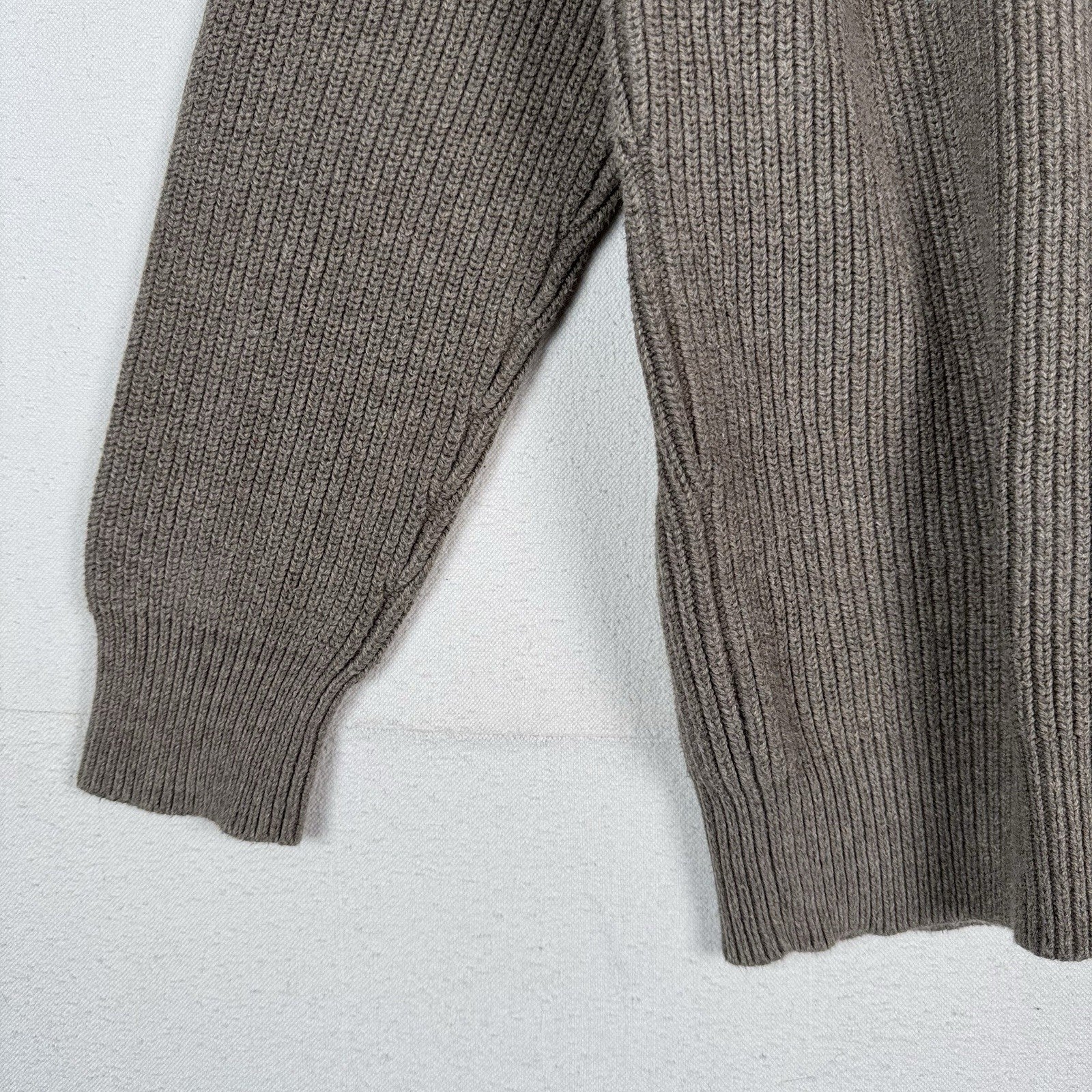 J. Crew Woodsman Men's XL Knit Sweater Shoulder Patches Cotton Crewneck Brown